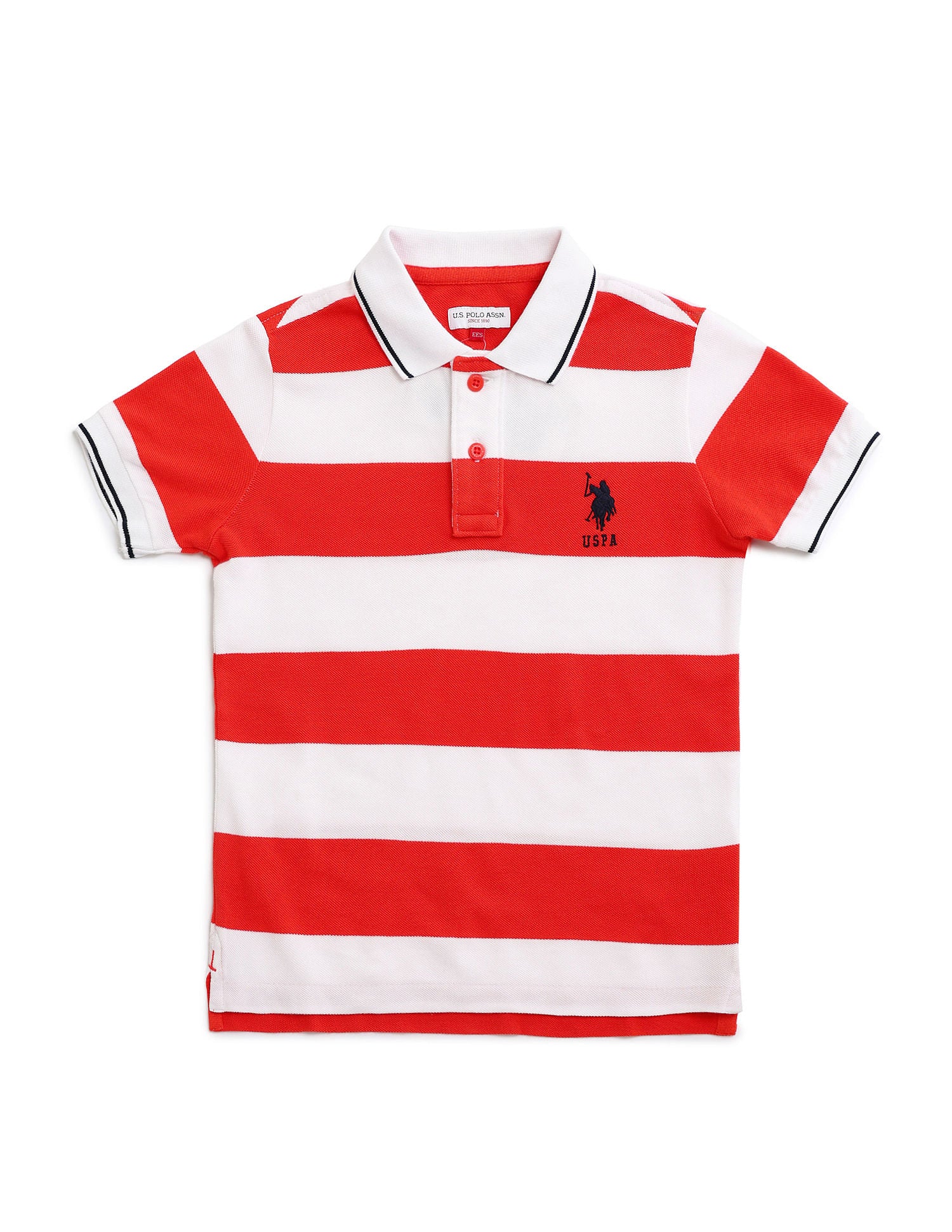Regular fit Striped Polo Shirt Orange - U.S. Polo Assn. India | Large
