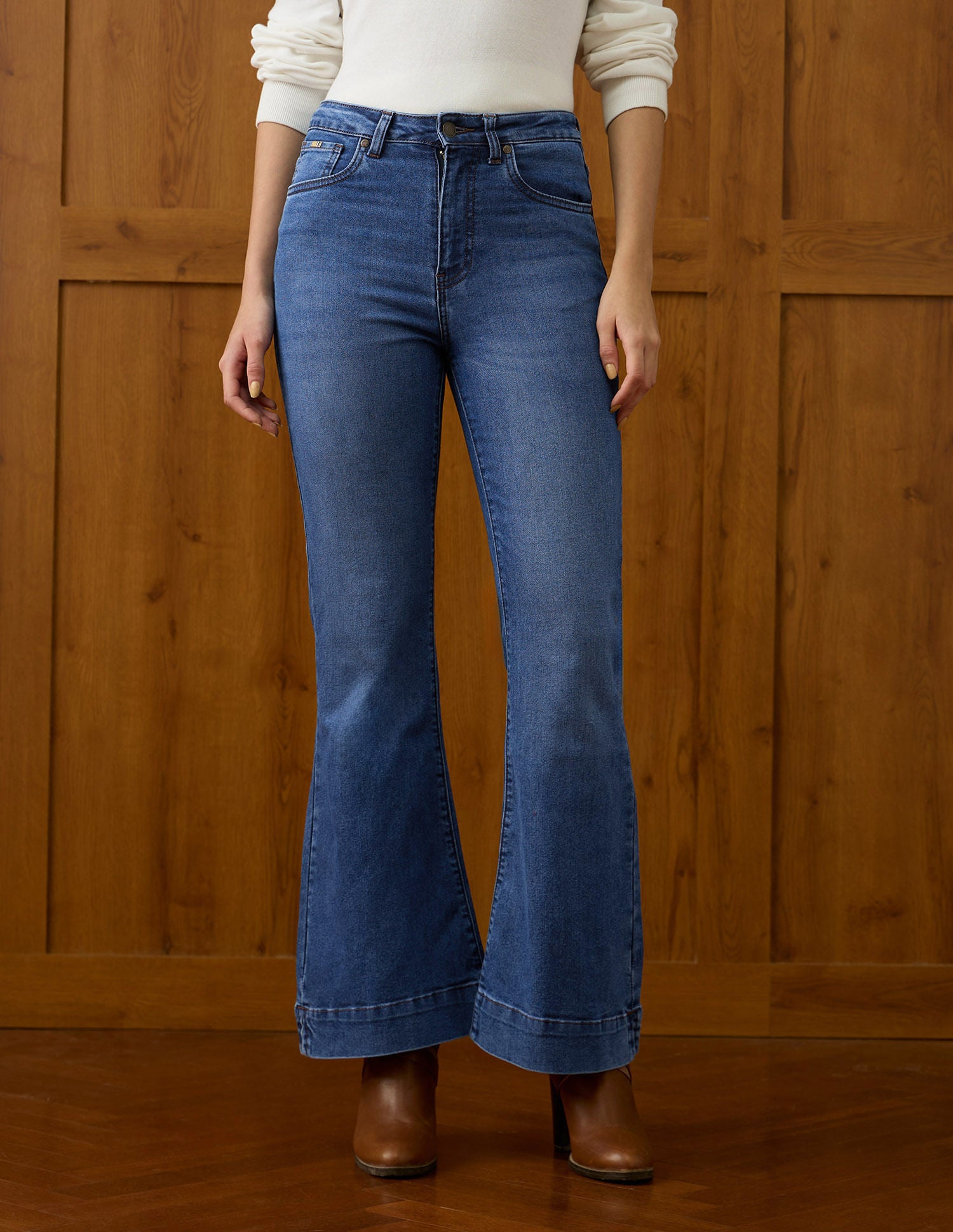 High Rise Extreme Flare Fit Jeans Blue - U.S. POLO ASSN. | Large