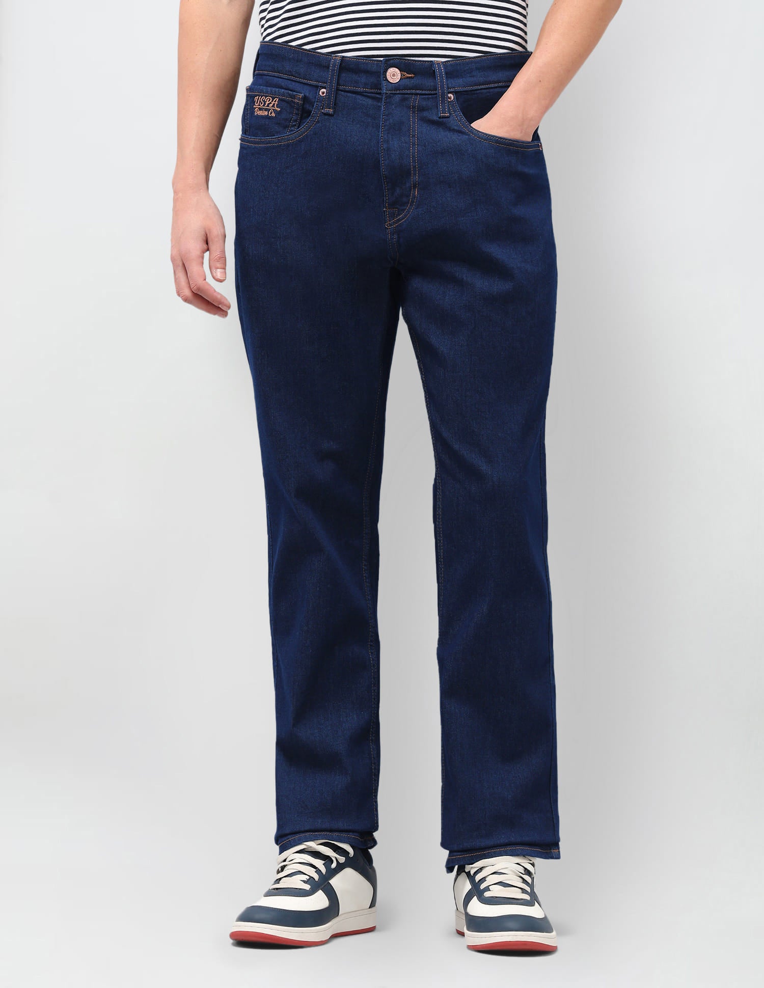 Solid Bootcut Jeans Blue - U.S. Polo Assn. India | Large
