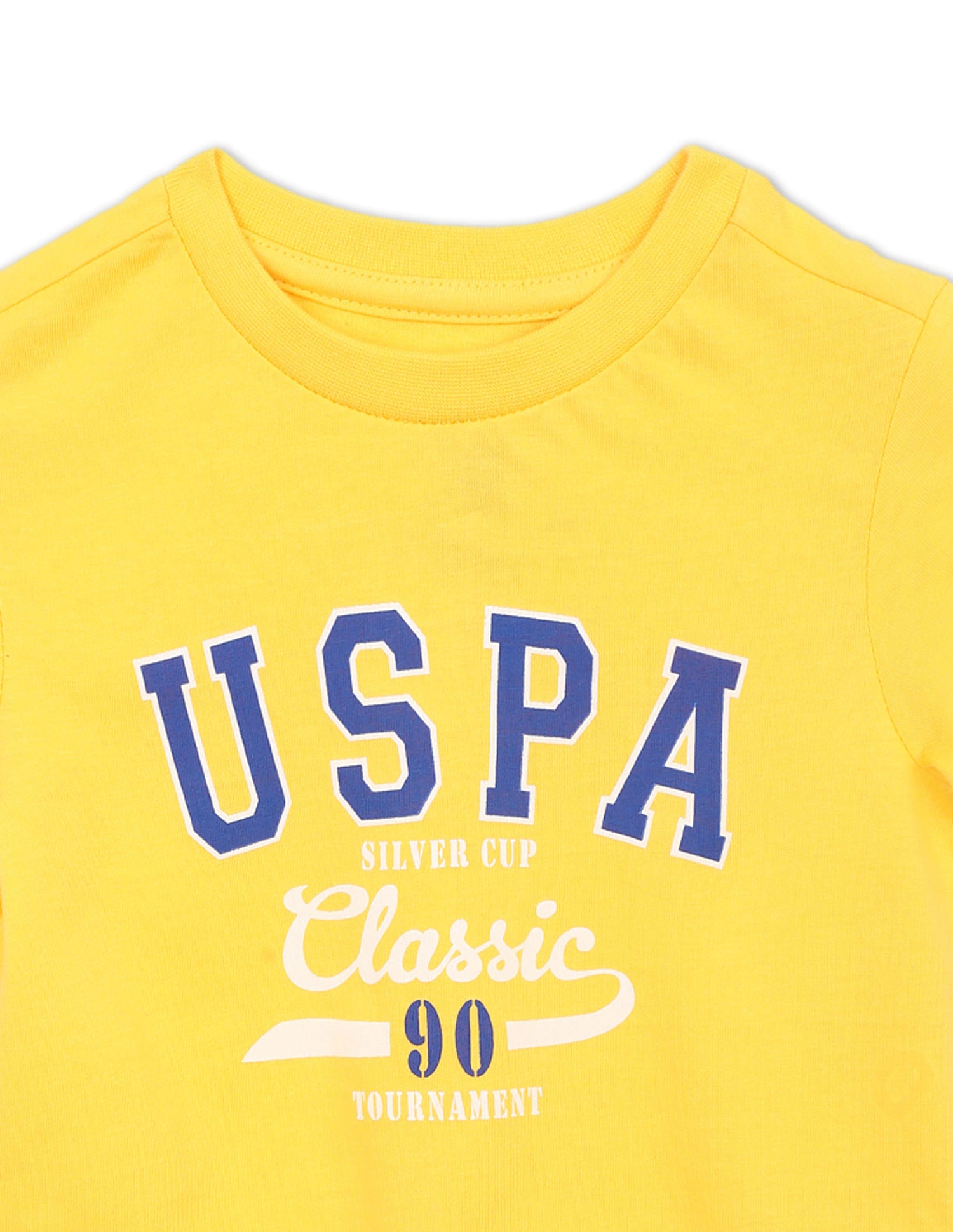 Boys Assorted Crew Neck Printed T-Shirt - Pack Of 2 Yellow and Black - U.S. POLO ASSN. | Large