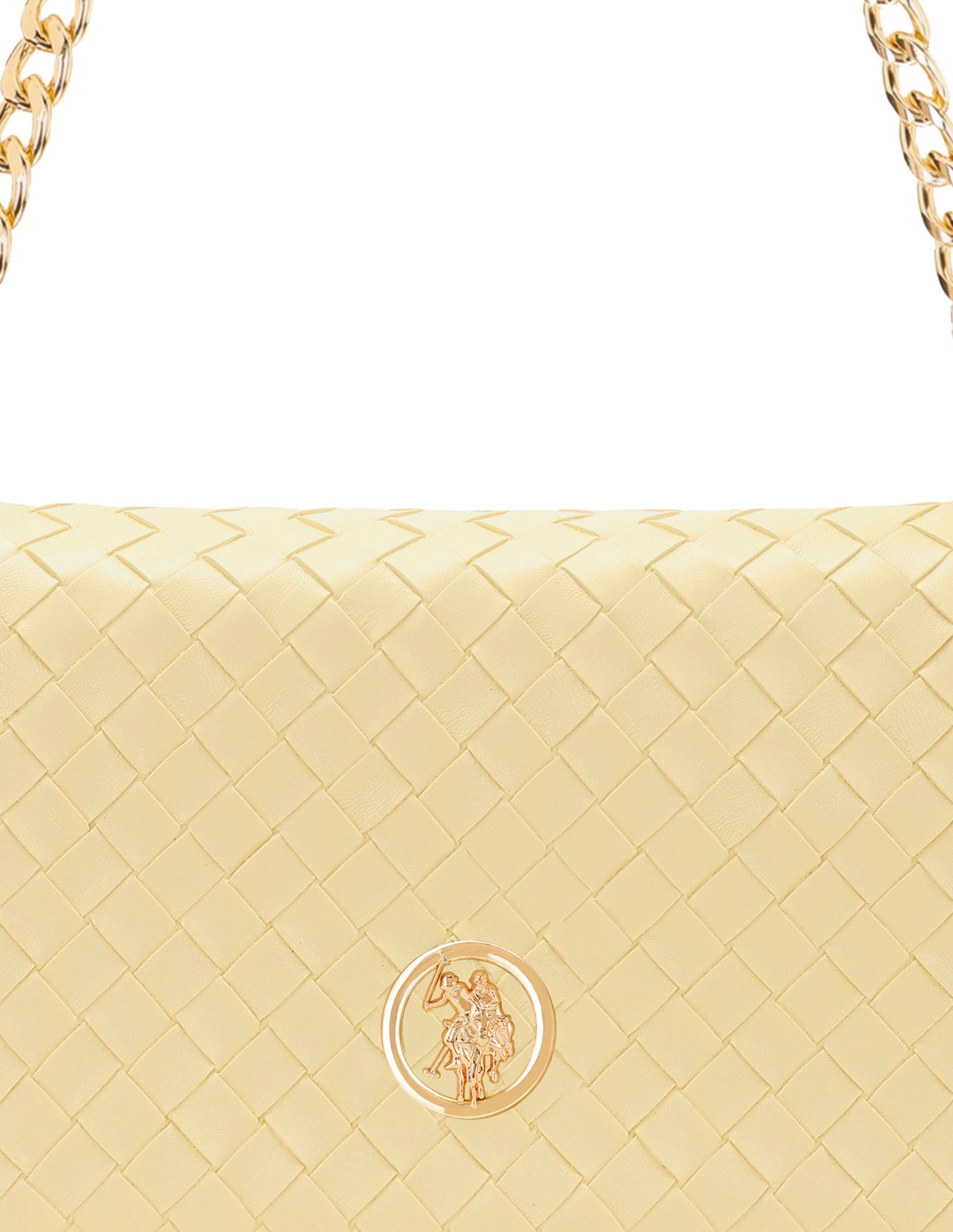 Women Angie Patterned Weave Crossbody Bag Yellow - U.S. POLO ASSN. | Large