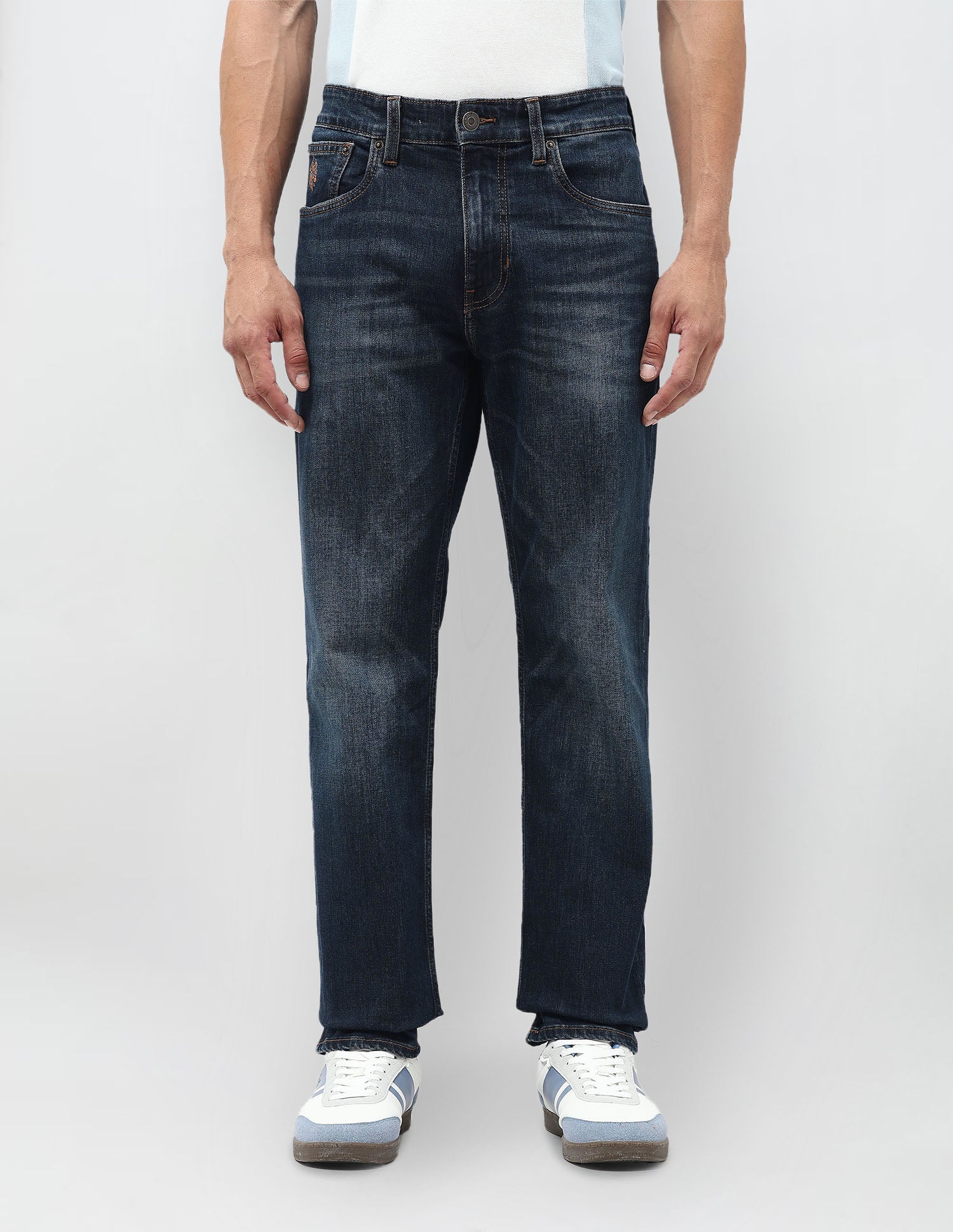 Harold Slim Straight Fit Blue Jeans Dark Blue - U.S. POLO ASSN. | Large