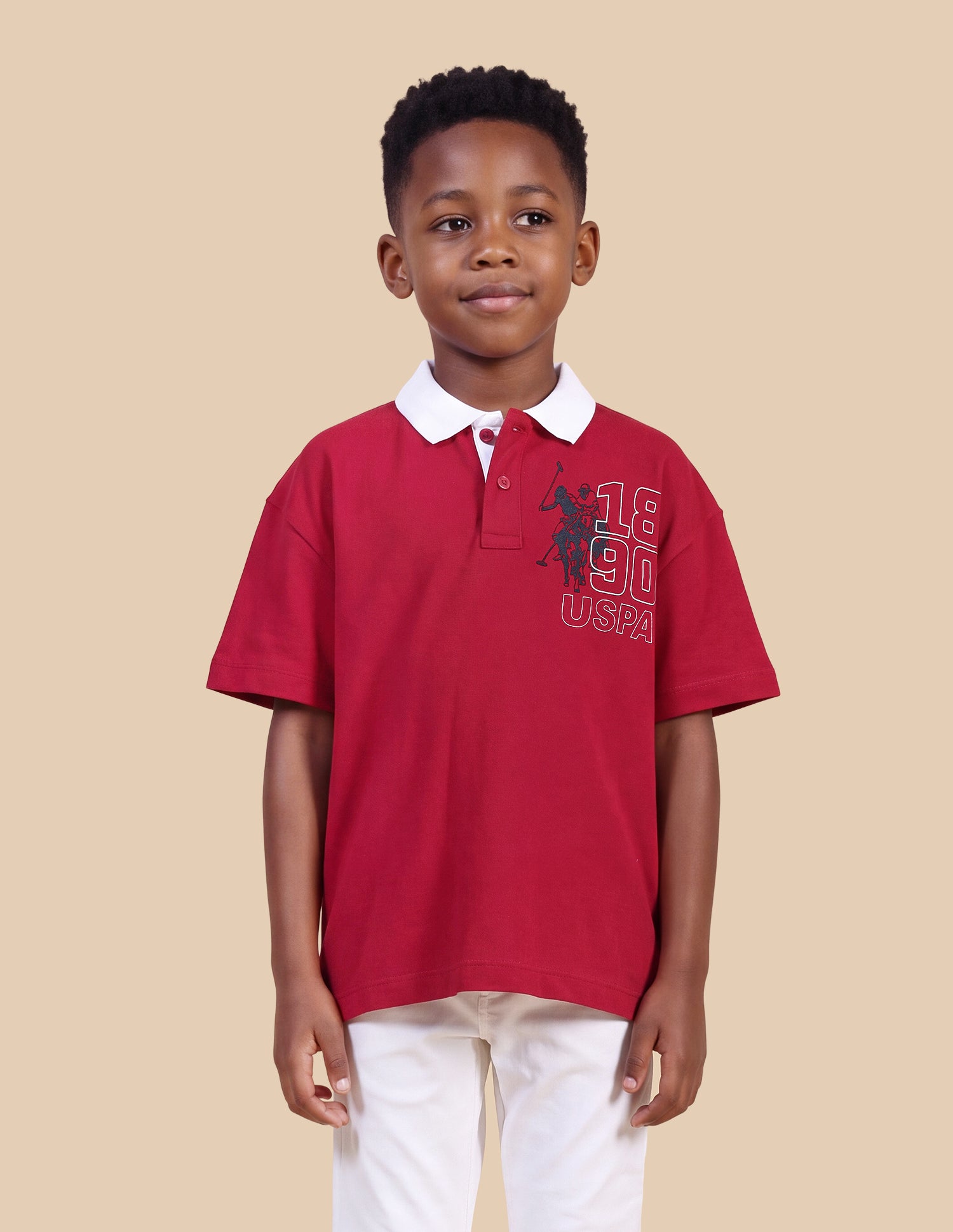 Solid Oversized Fit Polo Shirt Red - U.S. Polo Assn. India | Large
