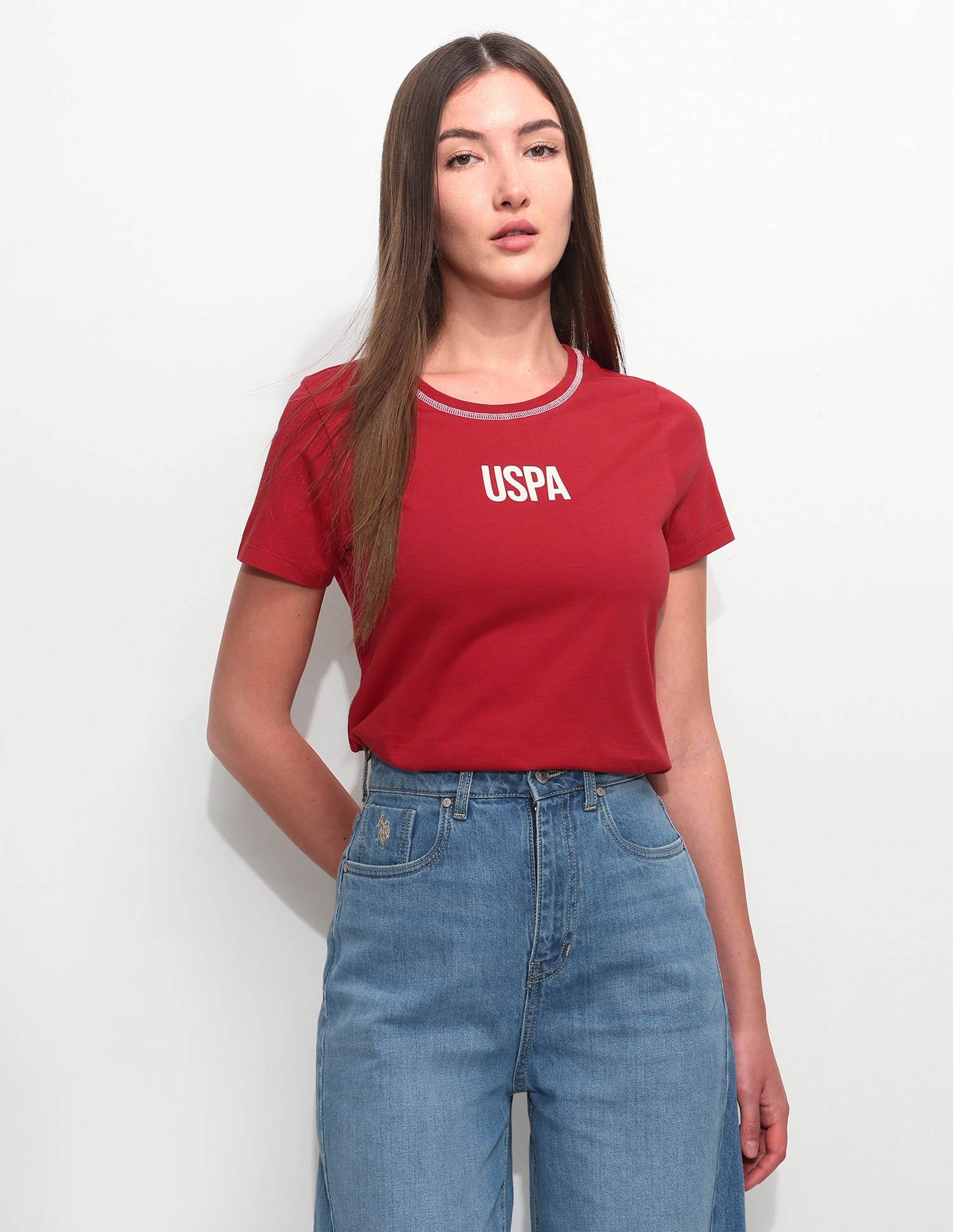 Regular Fit Brand Printed T-Shirt Red - U.S. Polo Assn. India | Large