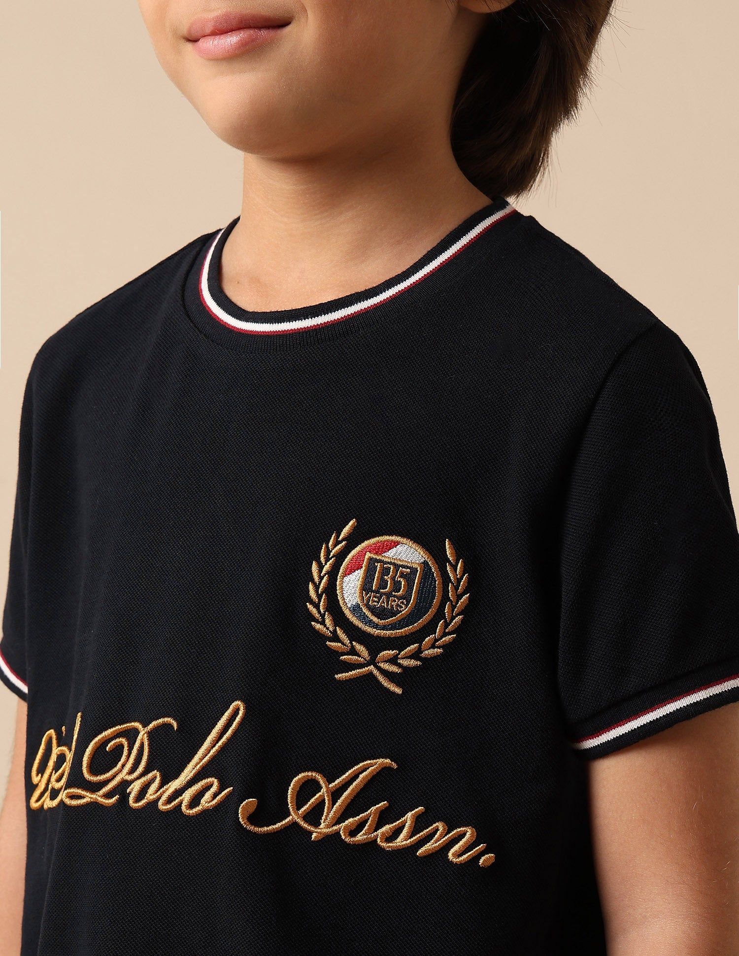 Boys Brand Embroidered Pure Cotton T Shirt Navy - U.S. POLO ASSN. | Large