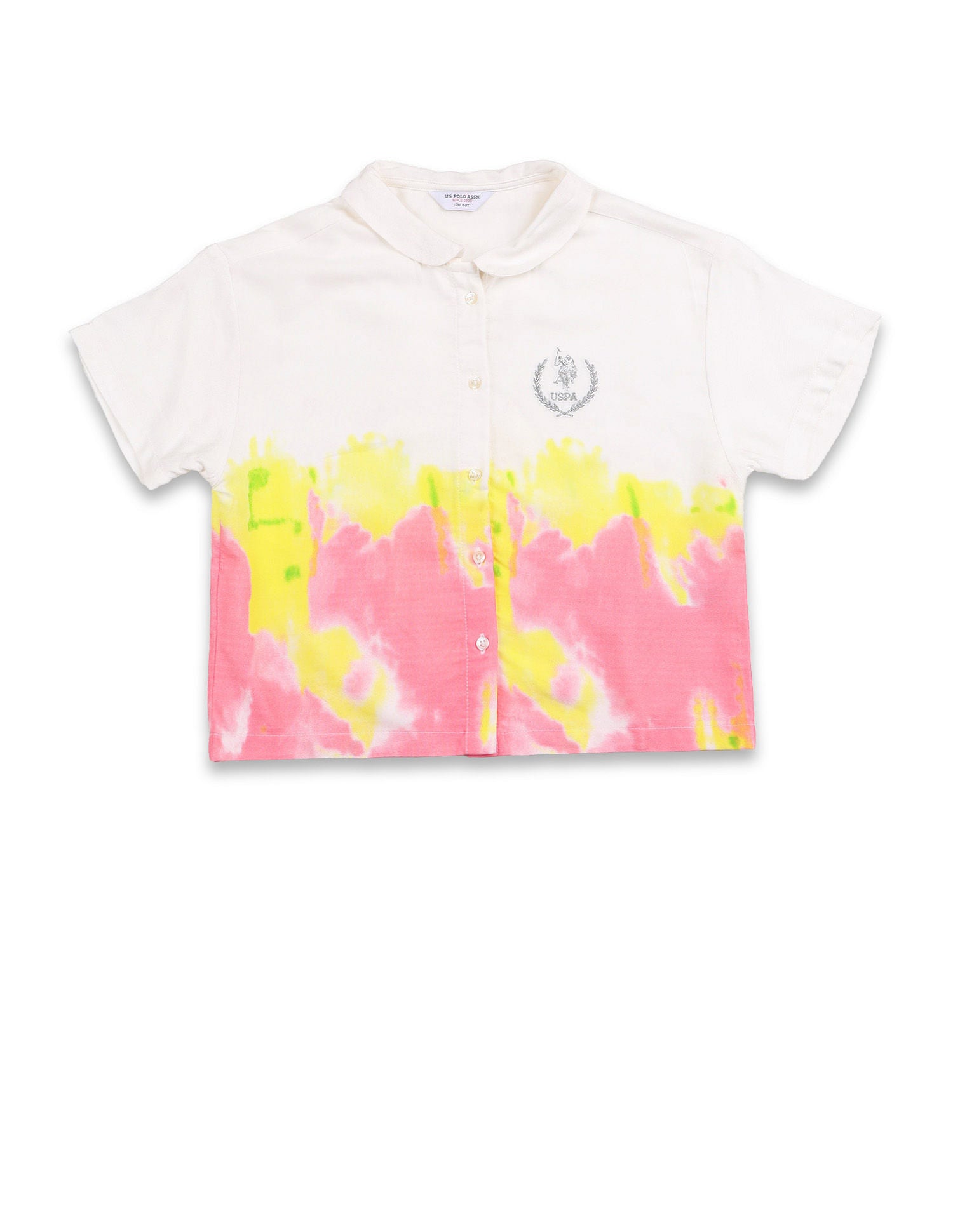 Girls Tie-Dyed Top Off White - U.S. POLO ASSN. | Large