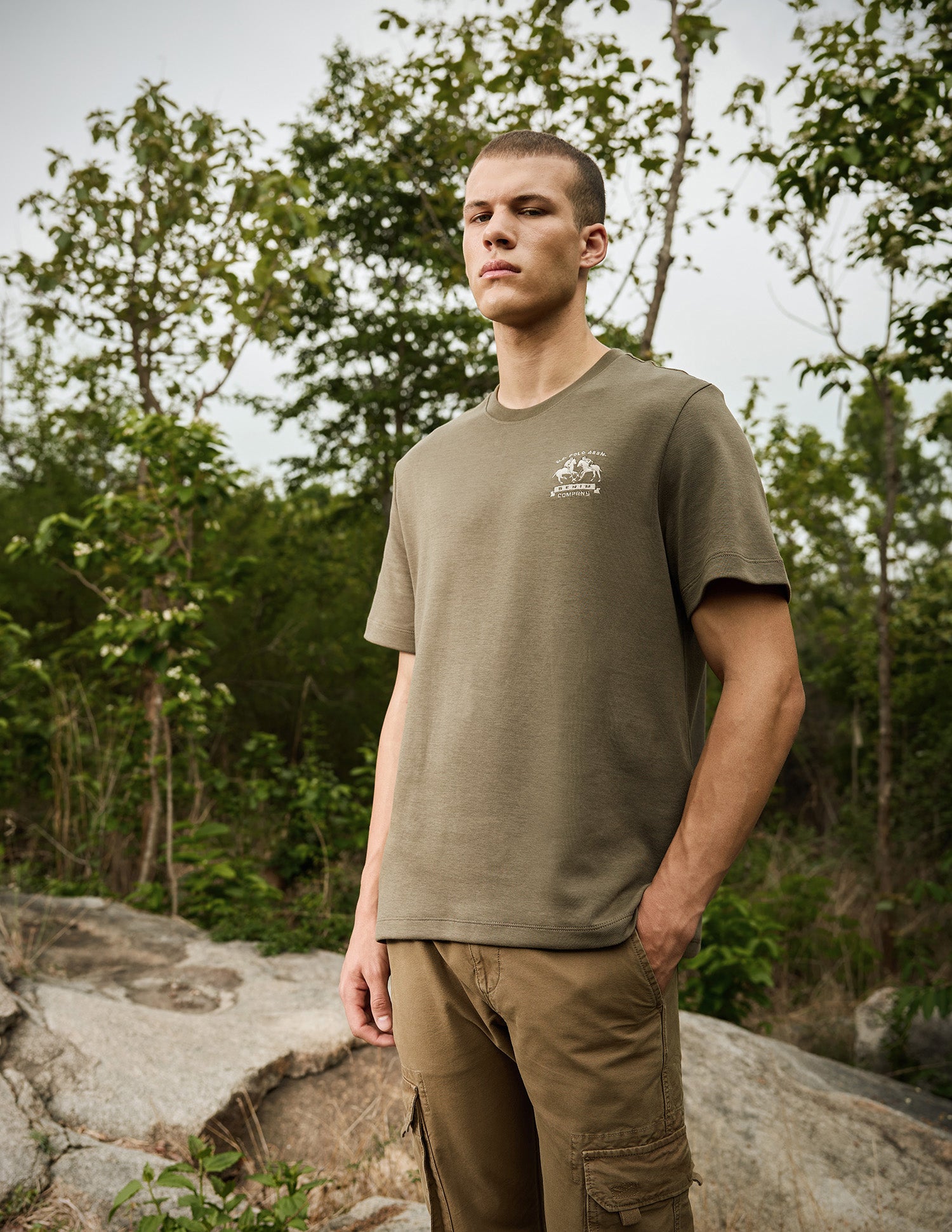 Relaxed Fit Pure Cotton T-Shirt Tan - U.S. Polo Assn. India | Large