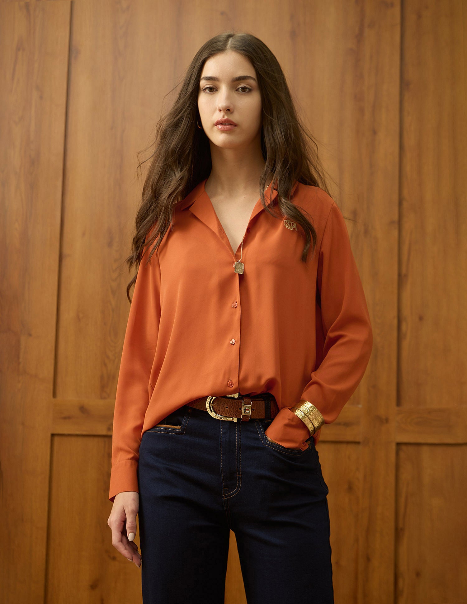 Regular Fit Solid Shirt Rust - U.S. POLO ASSN. | Large