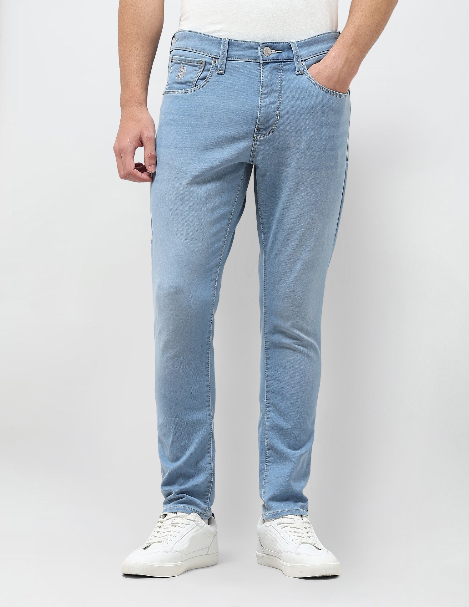Henry Tapered Fit Blue Jeans Light Blue - U.S. Polo Assn. India | Large
