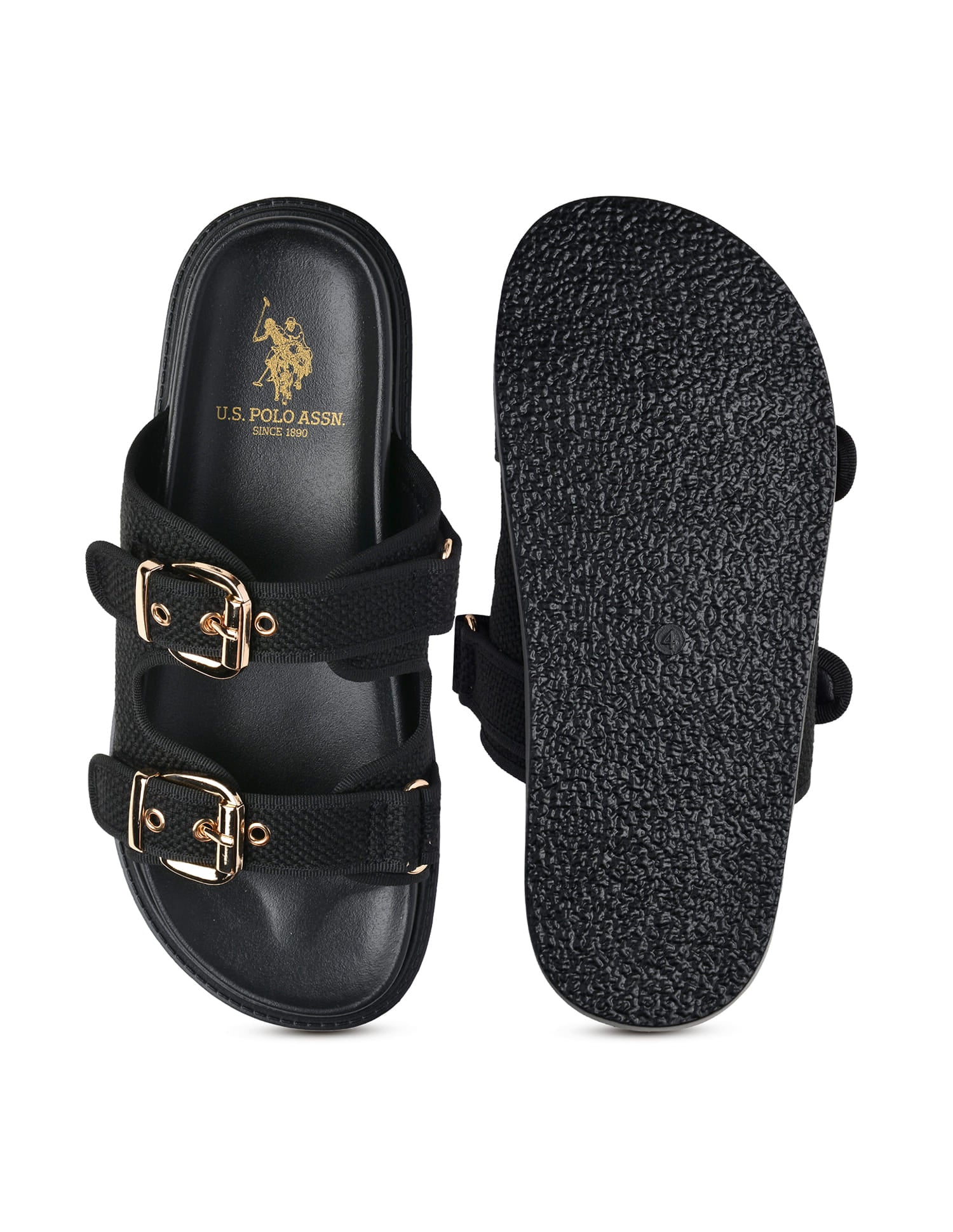 Marcella Black Lightweight Footbed Flats Black - U.S. Polo Assn. India | Large