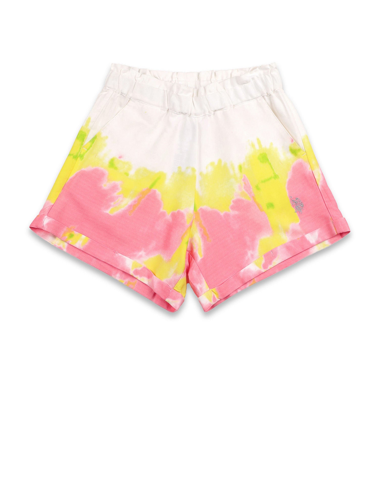 Girls Tie-Dyed Shorts White - U.S. POLO ASSN. | Large