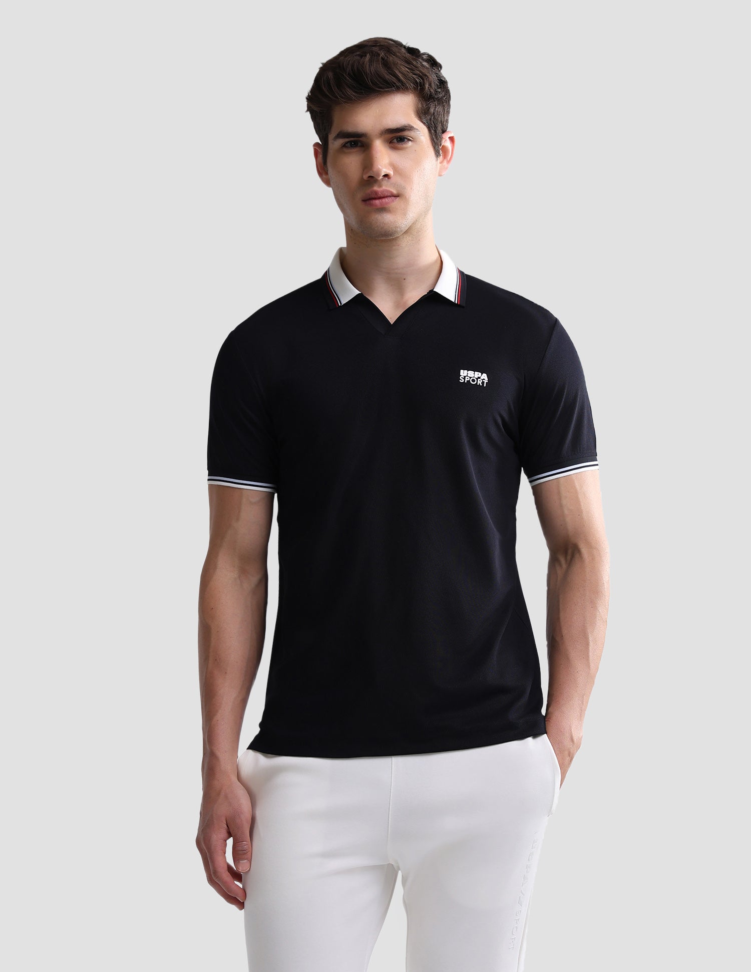 Solid Slim Fit Active Polo Shirt Navy - U.S. Polo Assn. India | Large