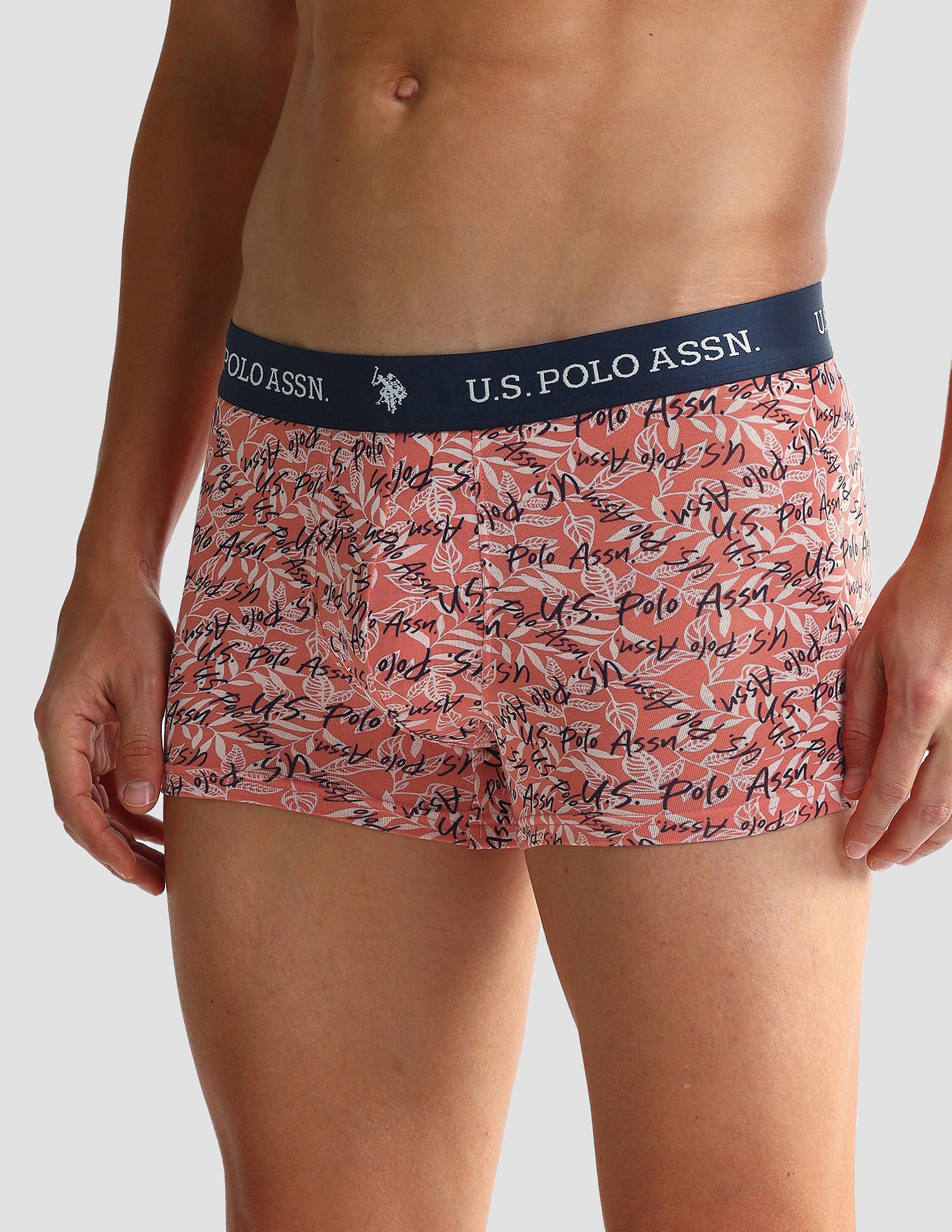 Elastic Waistband Ribbed OET08 Trunks - Pack Of 3 Red and Blue - U.S. POLO ASSN. | Large