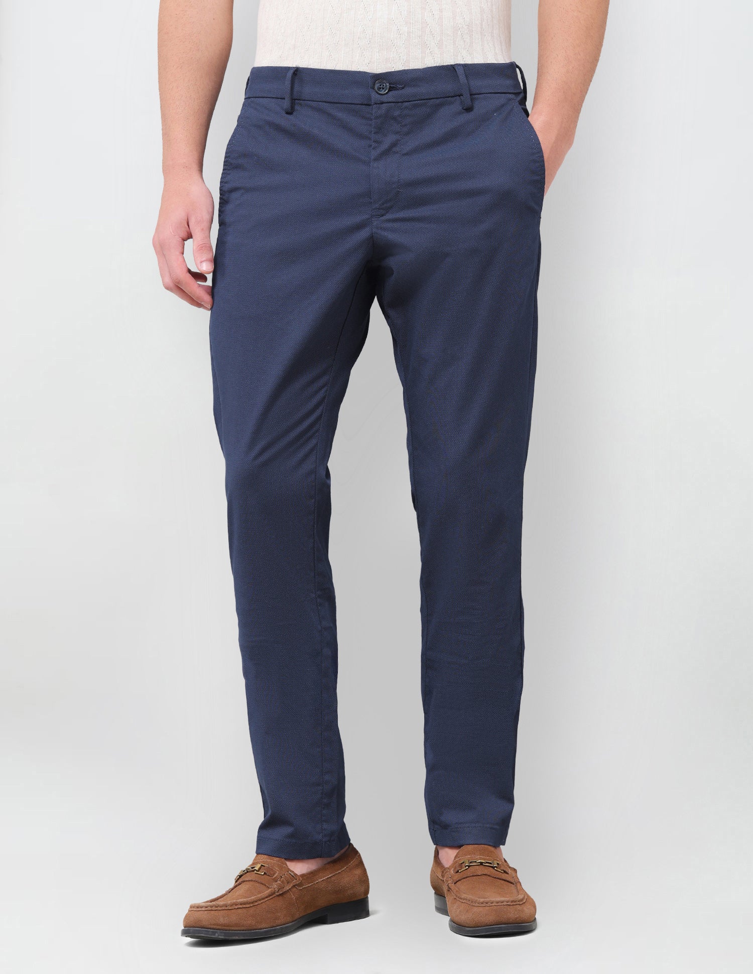 Denver Slim Fit Satin Trouser Navy - U.S. Polo Assn. India | Large