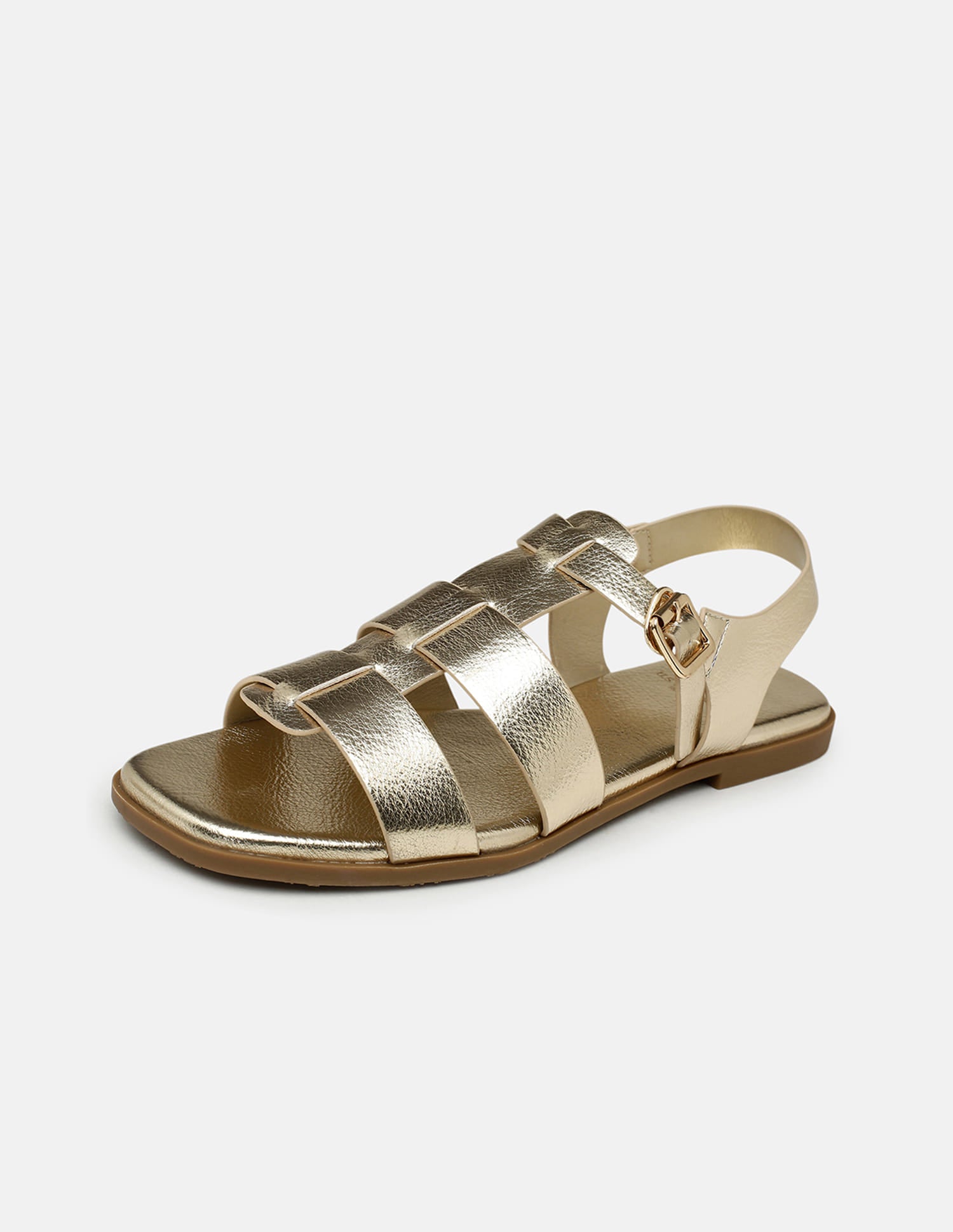 Edrien Metallic Open Toe Flats Gold - U.S. Polo Assn. India | Large