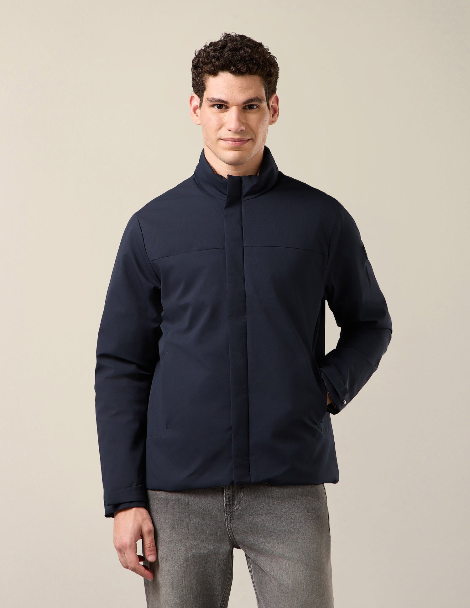 Solid Regular Fit Reversible Jacket Navy - U.S. Polo Assn. India | Large