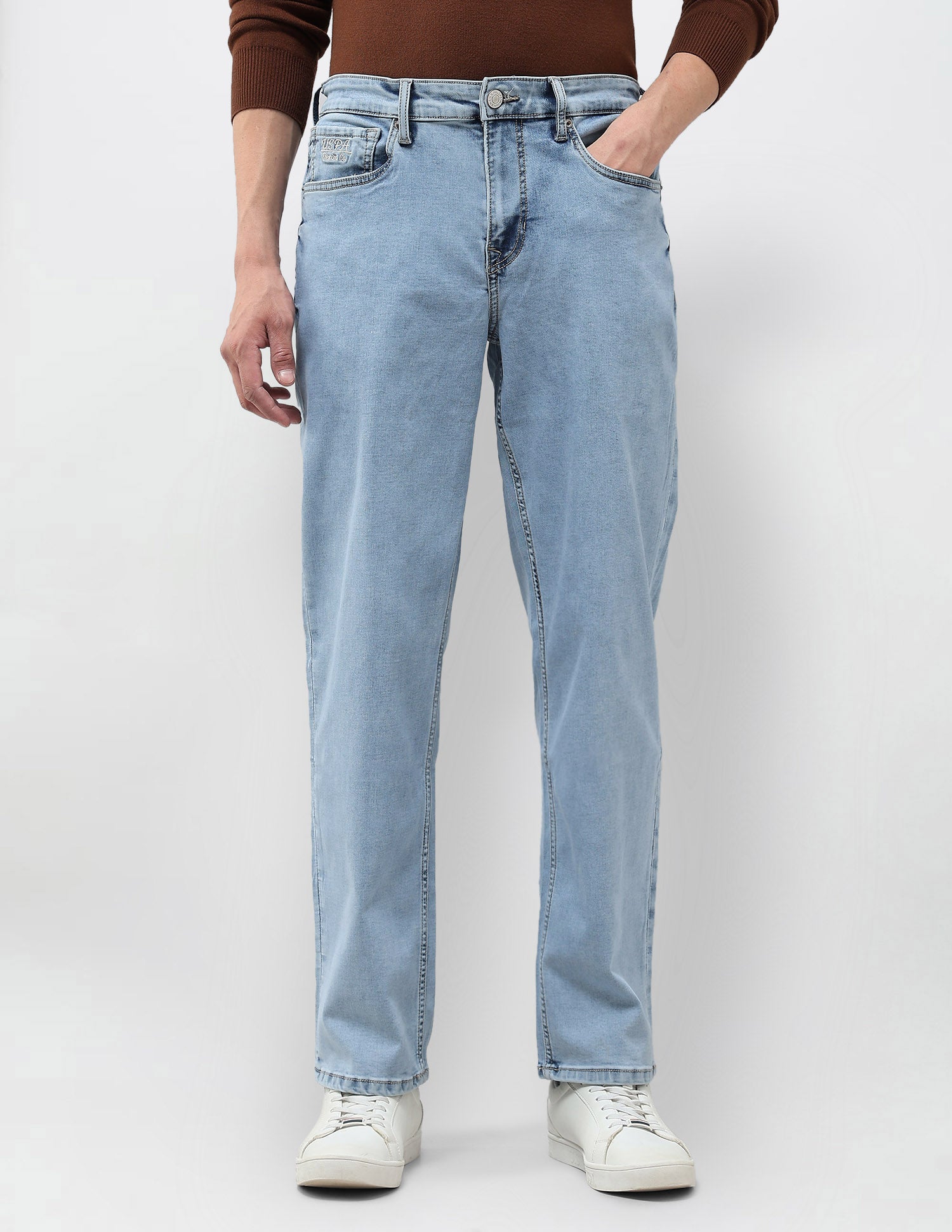 Shawn Relaxed Fit Blue Jeans Light Indigo - U.S. POLO ASSN. | Large