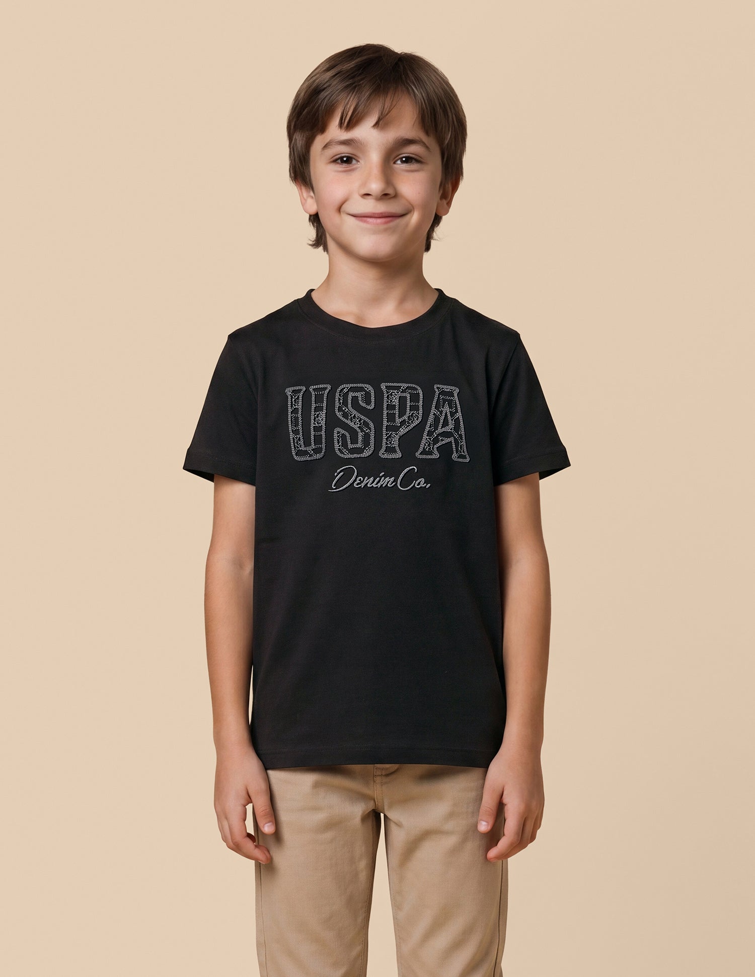 Brand Embroidered Regular Fit T-Shirt Black - U.S. Polo Assn. India | Large