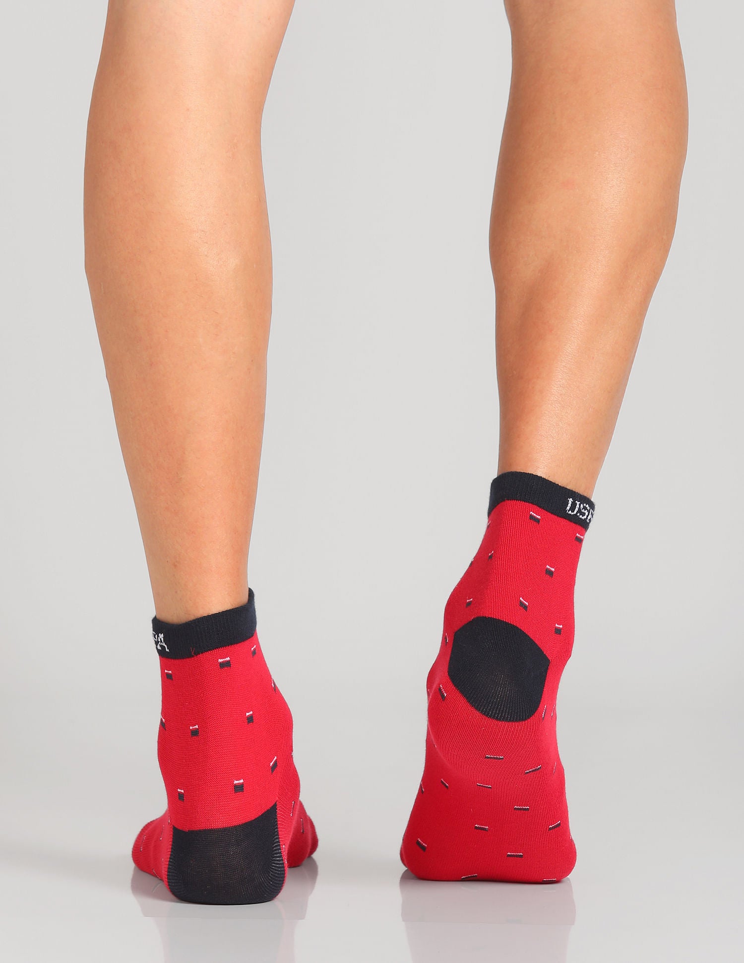 Aloe Finish Ankle Length ES002 Socks - Pack Of 3 White, Set Sail and Red - U.S. POLO ASSN. | Large