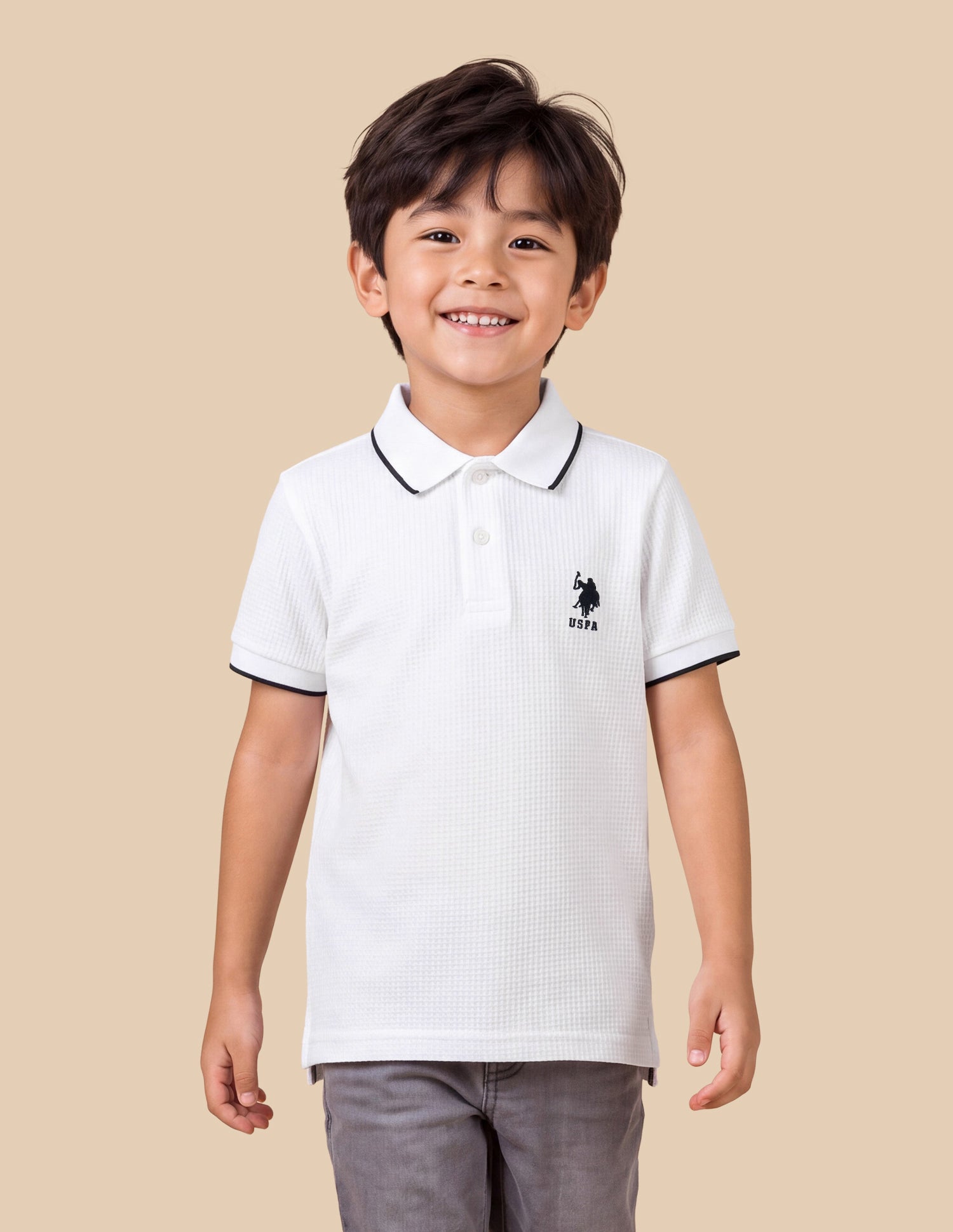 Solid Regular Fit Polo Shirt White - U.S. Polo Assn. India | Large