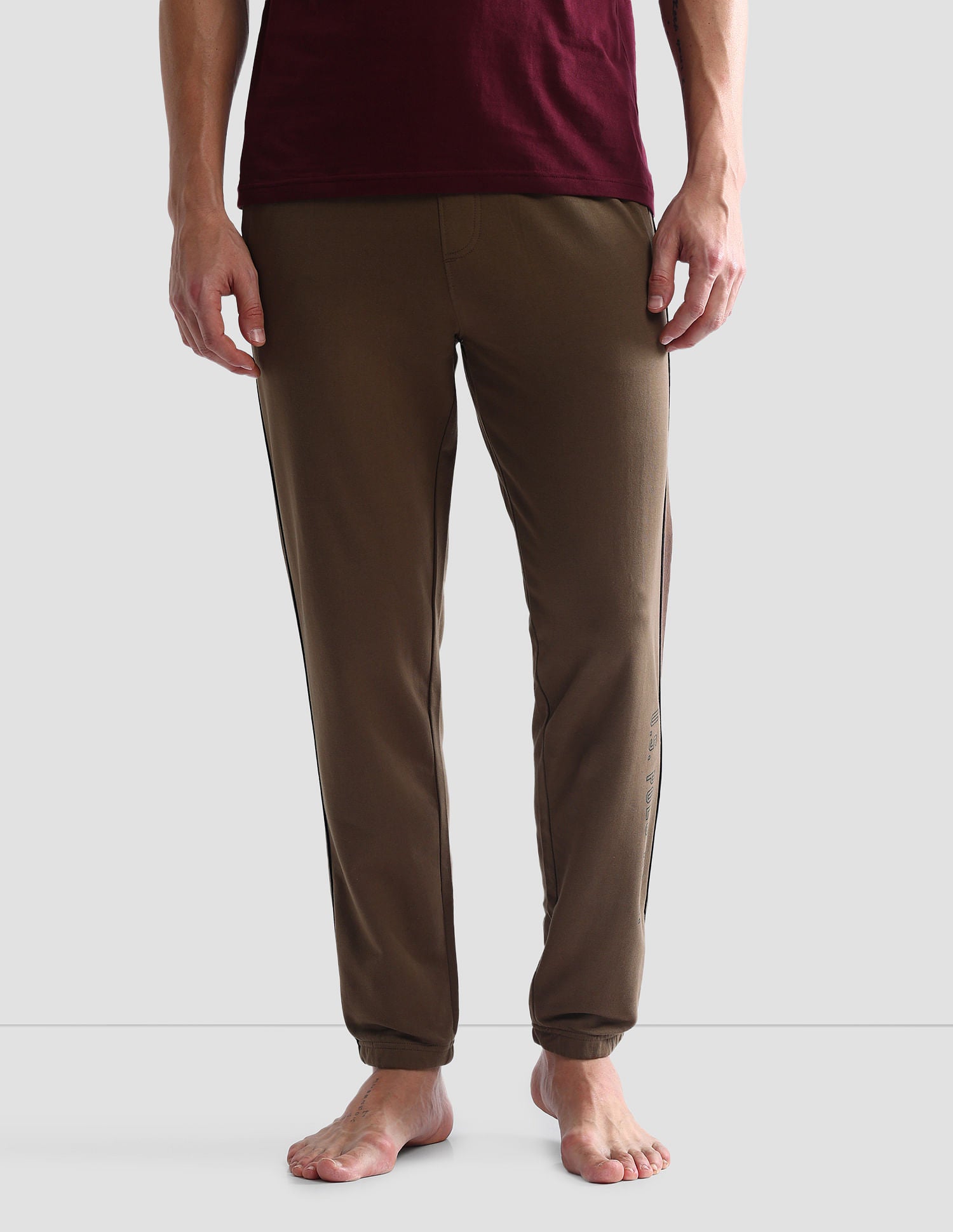 Pure Cotton Solid OJ003 Joggers - Pack Of 1 Coffee - U.S. POLO ASSN. | Large