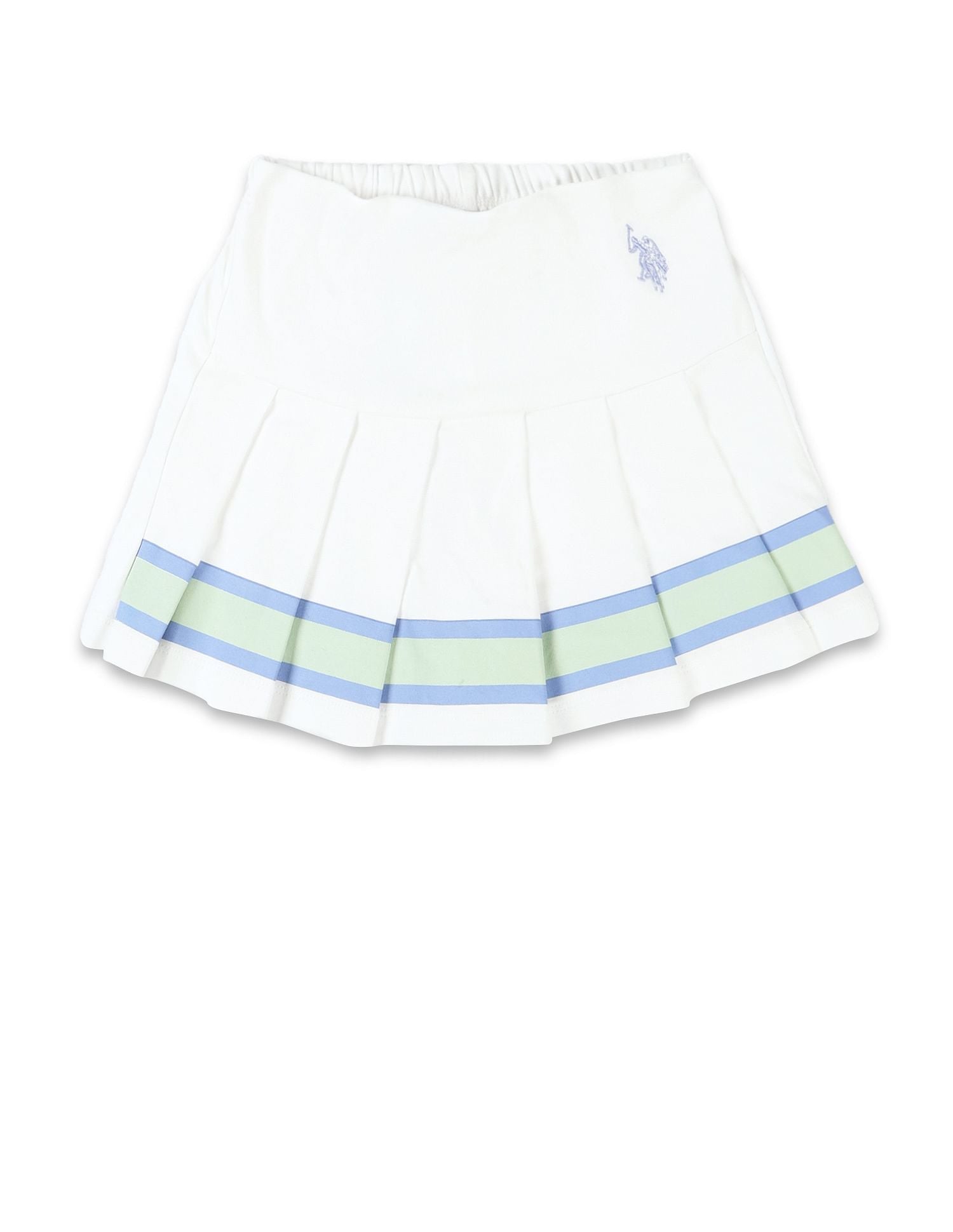 Girls Striped Varsity Skorts Off White - U.S. POLO ASSN. | Large