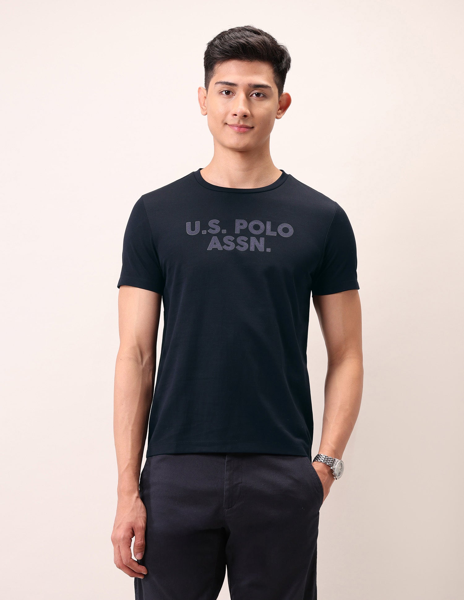 Brand Embossed Outdoor T-Shirt Navy - U.S. Polo Assn. India | Large