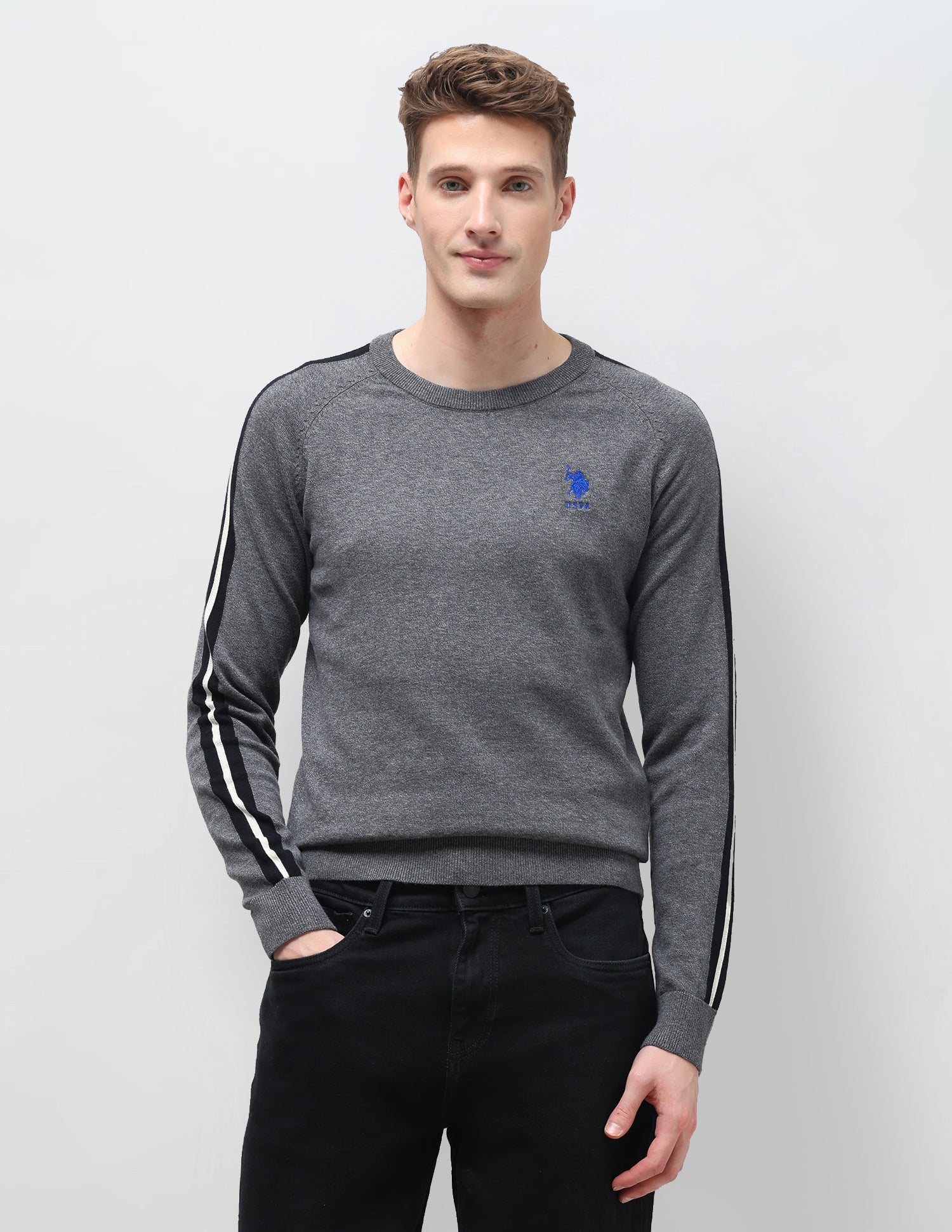 Heathered Regular Fit Sweater Beige - U.S. Polo Assn. India | Large