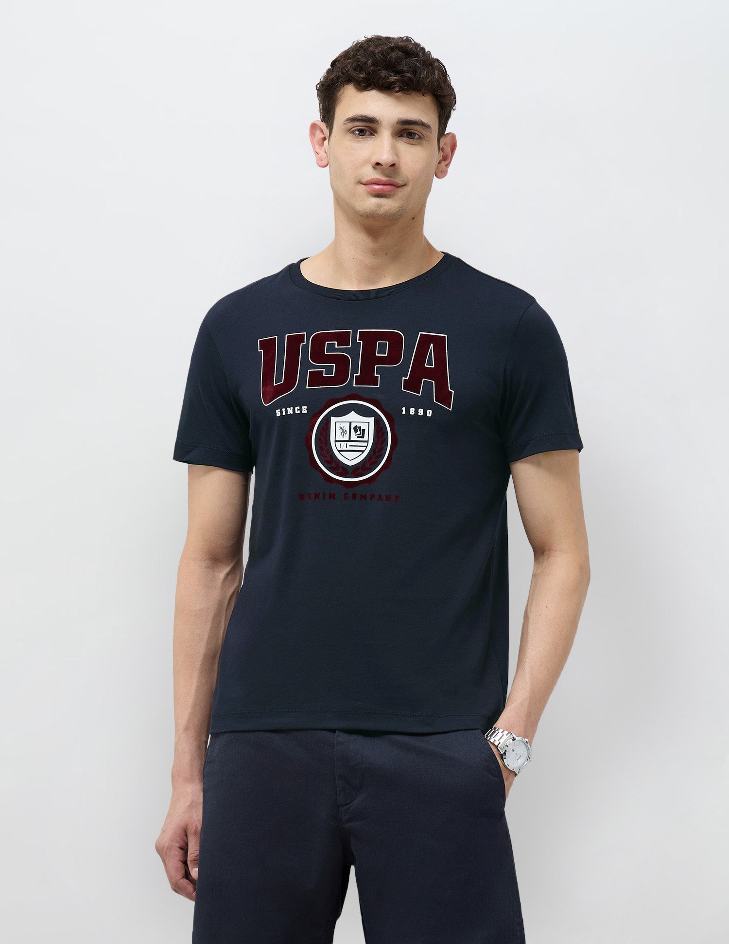 Brand Printed Regular Fit T-Shirt Navy - U.S. POLO ASSN. | Large