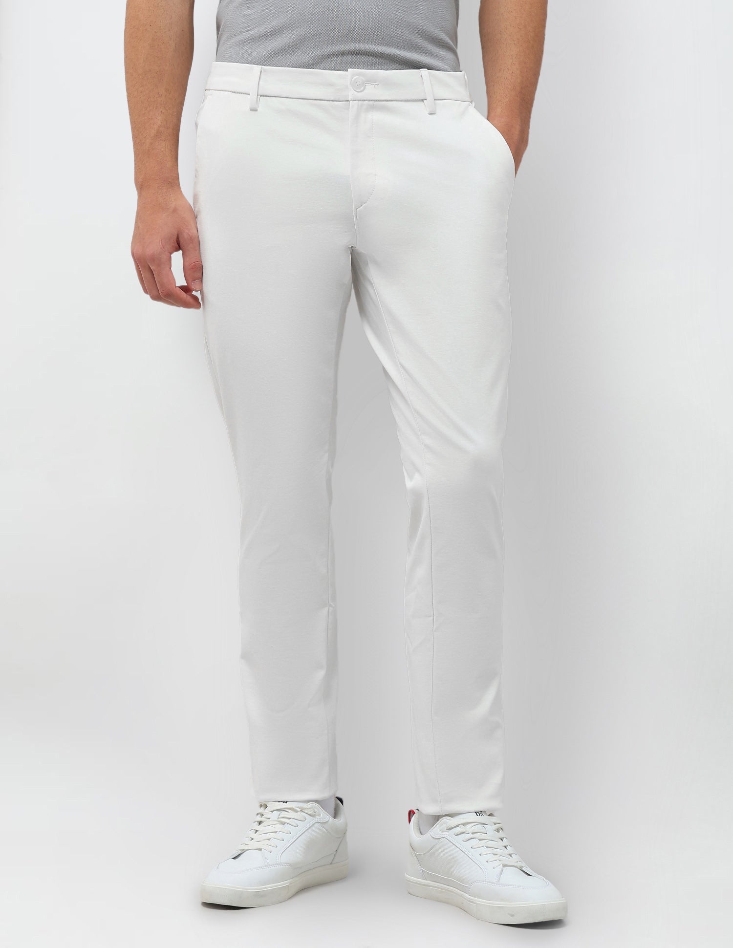 Knitted Denver Slim Fit Trousers White - U.S. Polo Assn. India | Large