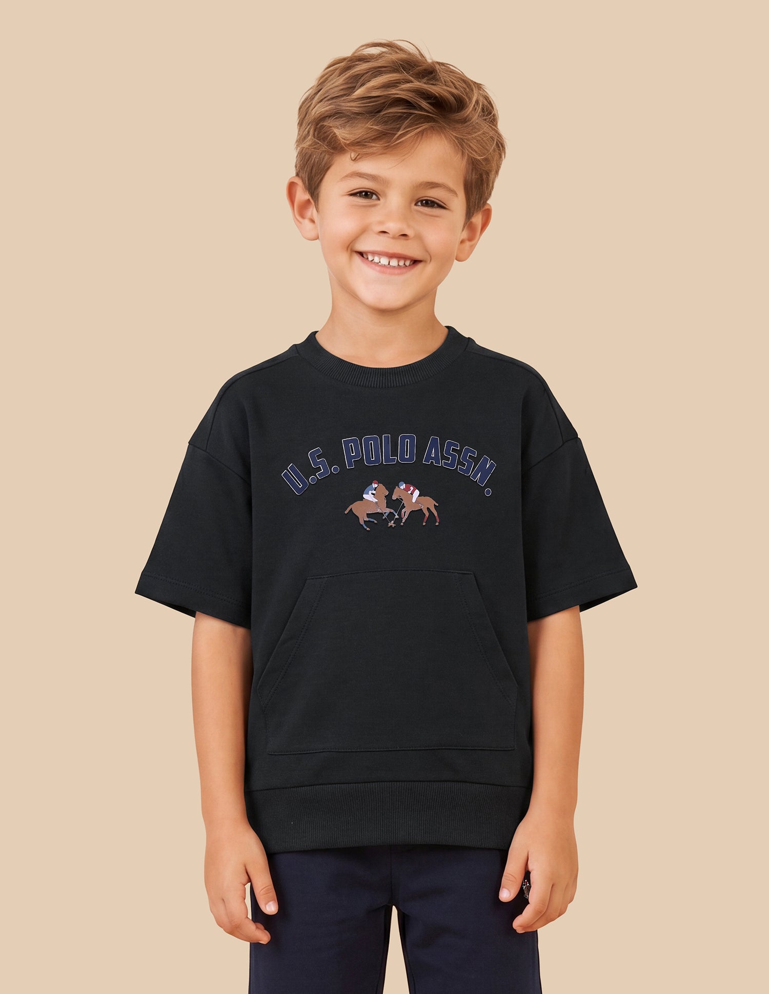 Brand Printed Oversized Fit T-Shirt Navy - U.S. Polo Assn. India | Large