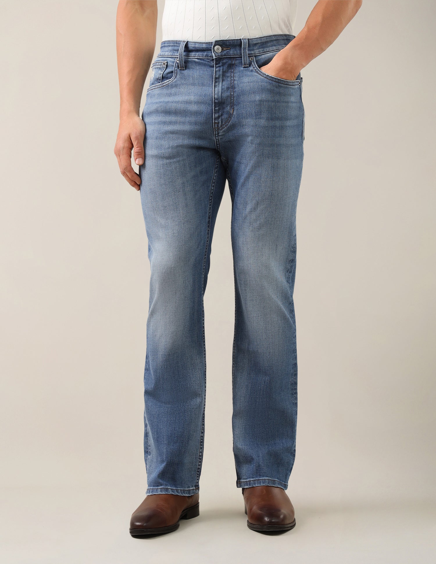 Connor Bootcut Fit Blue Jeans Mid Blue - U.S. Polo Assn. India | Large