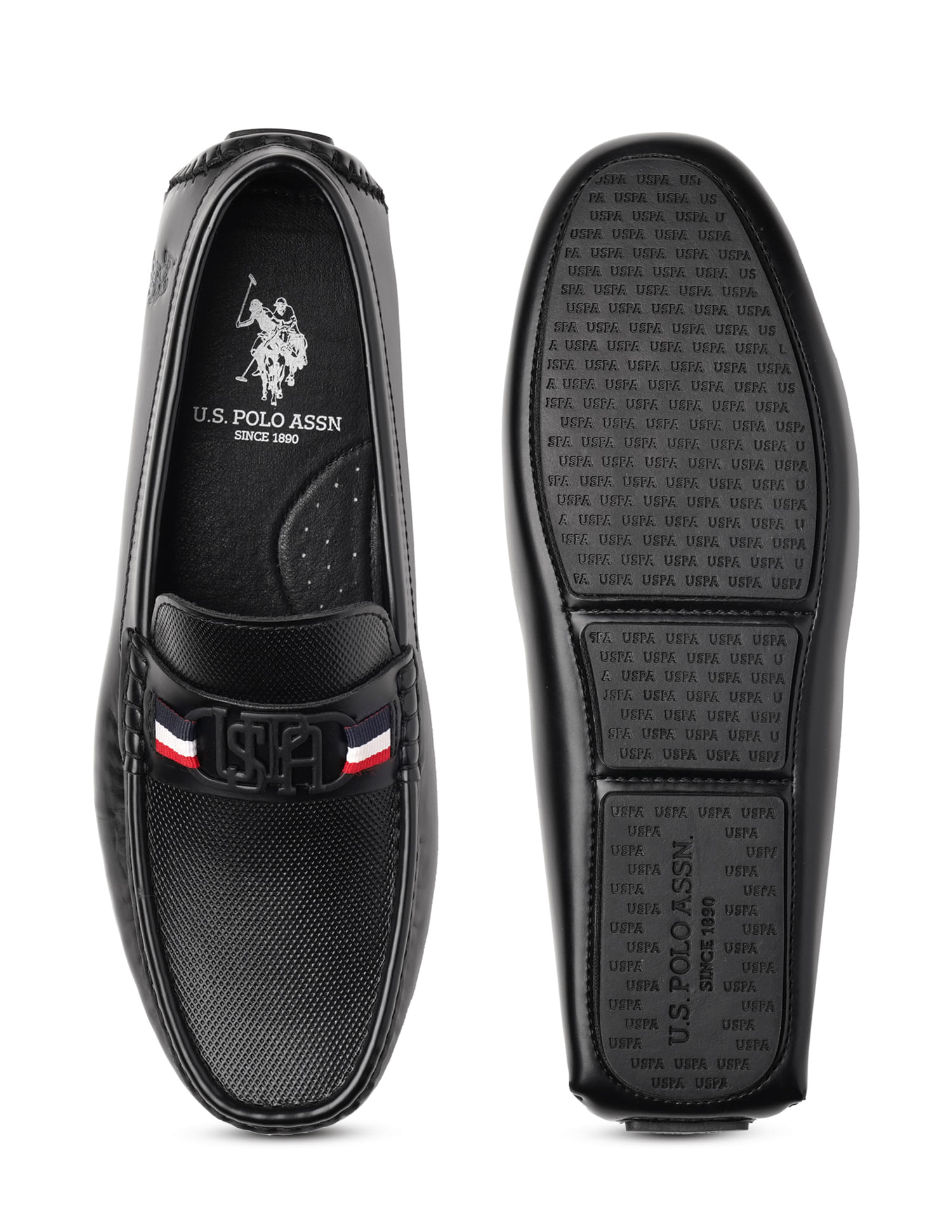 Men Anton Textured Loafer Black - U.S. Polo Assn. India | Large