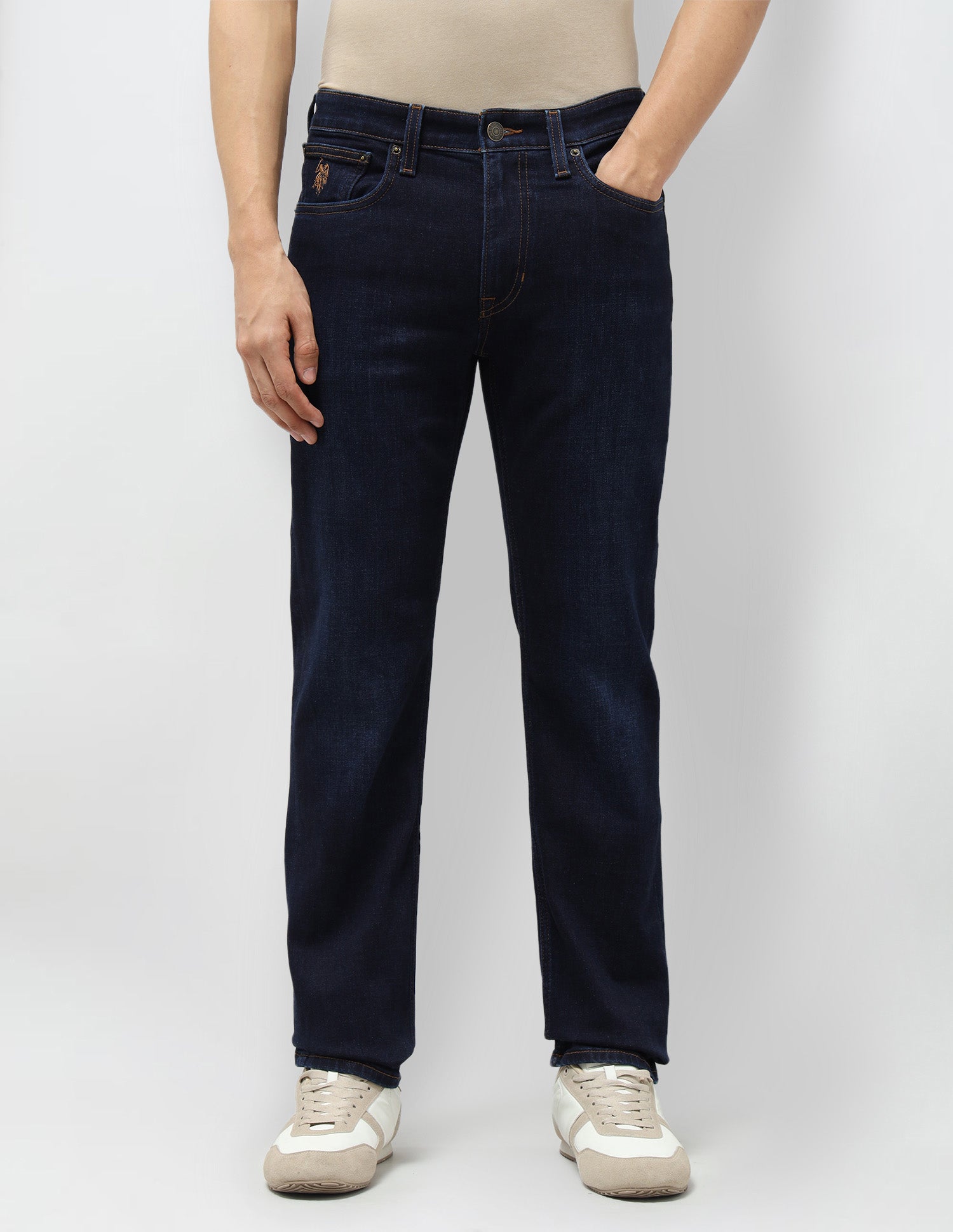 Harold Slim Straight Fit Blue Jeans Dark Blue - U.S. Polo Assn. India | Large
