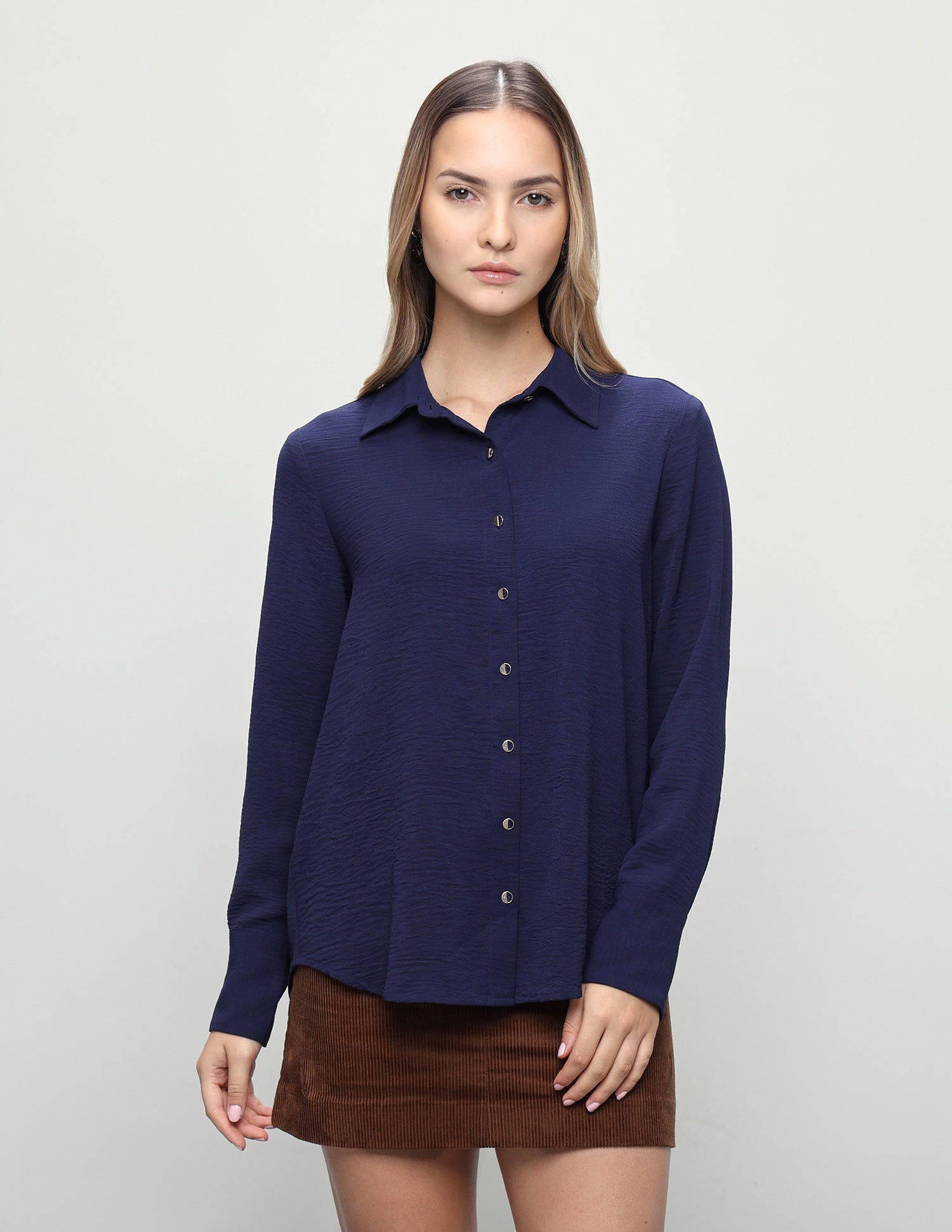Solid Regular Fit Shirt Navy - U.S. Polo Assn. India | Large