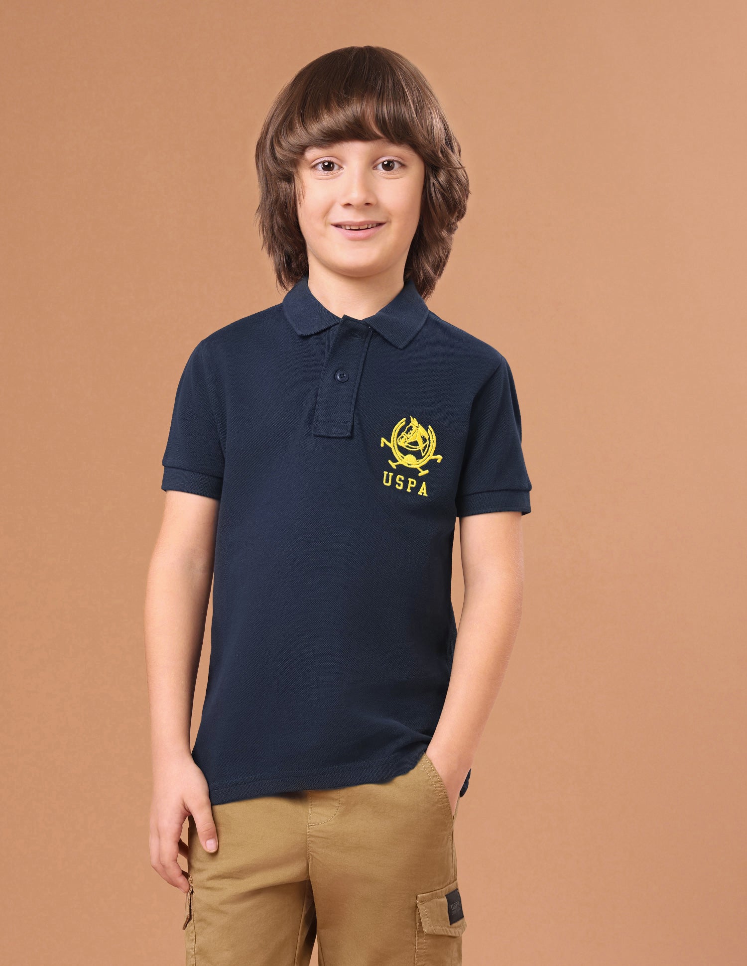 Solid Regular Fit Polo Shirt Navy - U.S. Polo Assn. India | Large