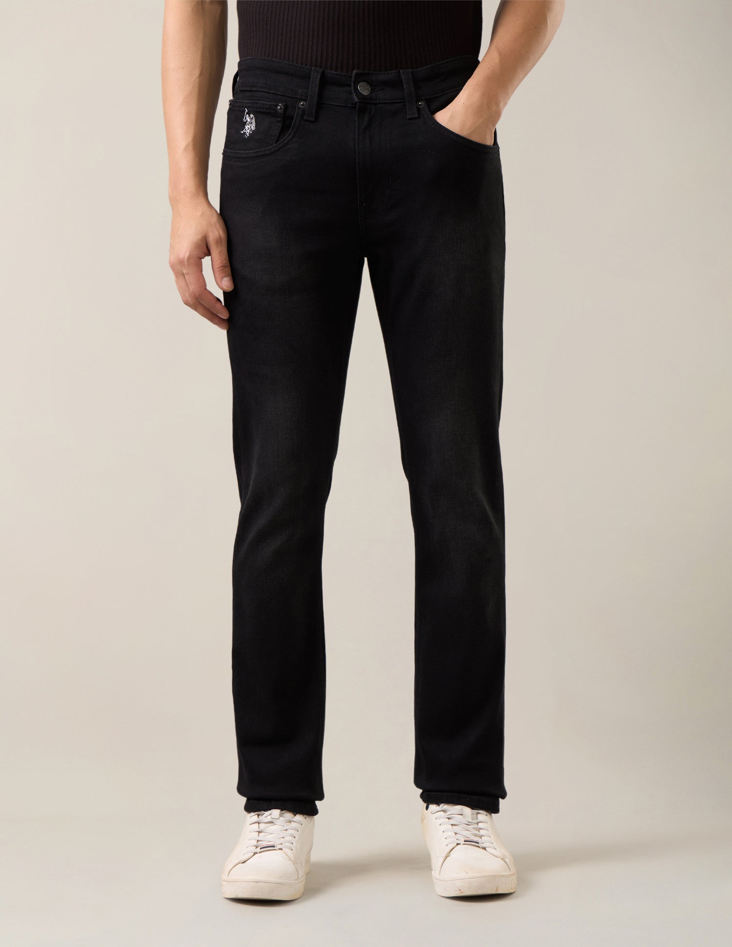 Regallo Skinny Fit Black Jeans Black - U.S. Polo Assn. India | Large