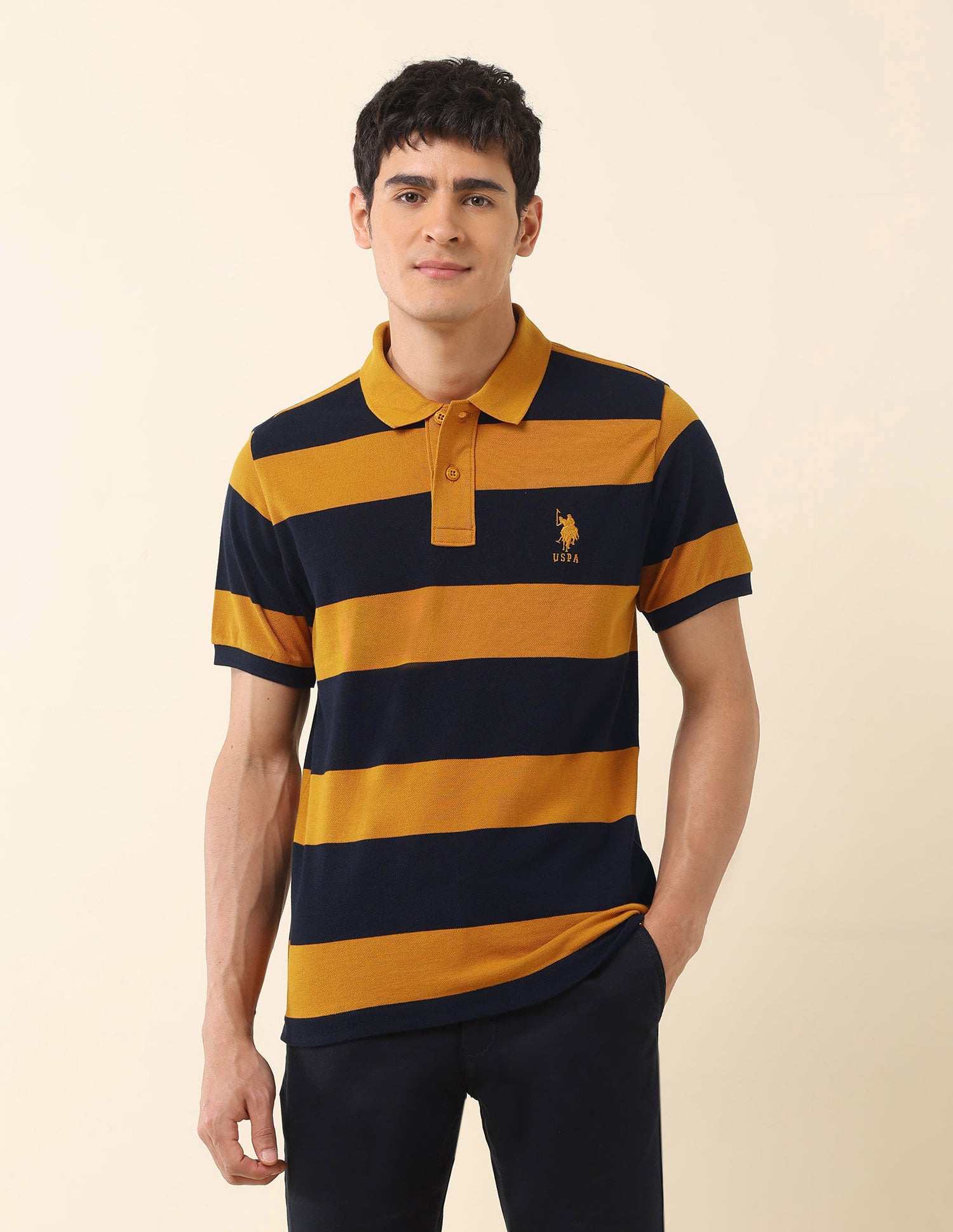 Horizontal Striped Classic Polo Shirt Navy - U.S. POLO ASSN. | Large