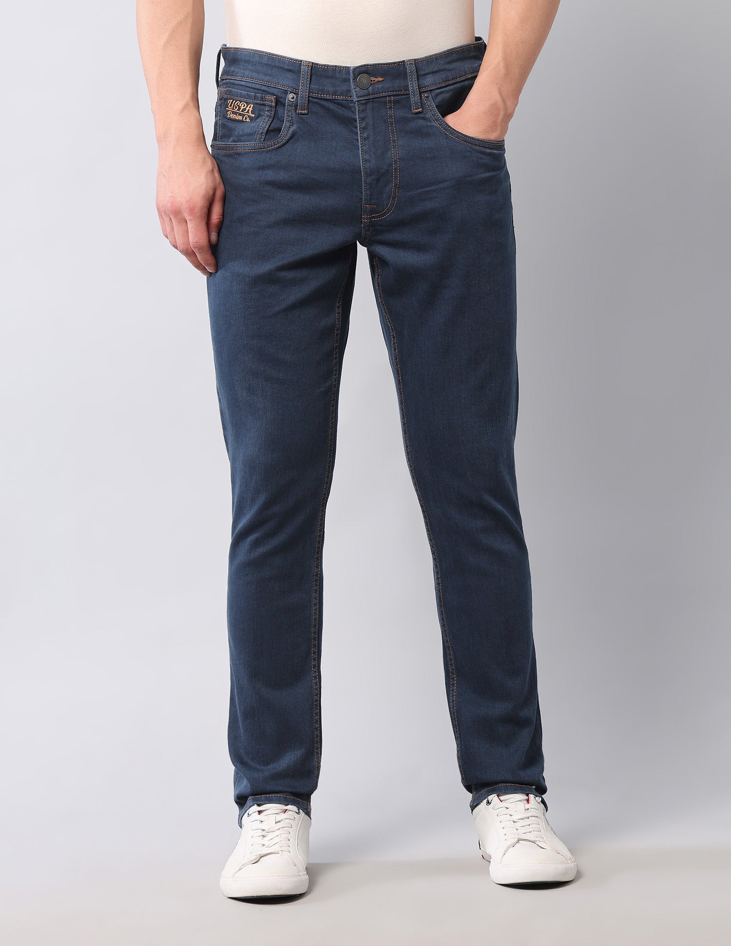 Brandon Slim Tapered Fit Blue Jeans Blue - U.S. POLO ASSN. | Large