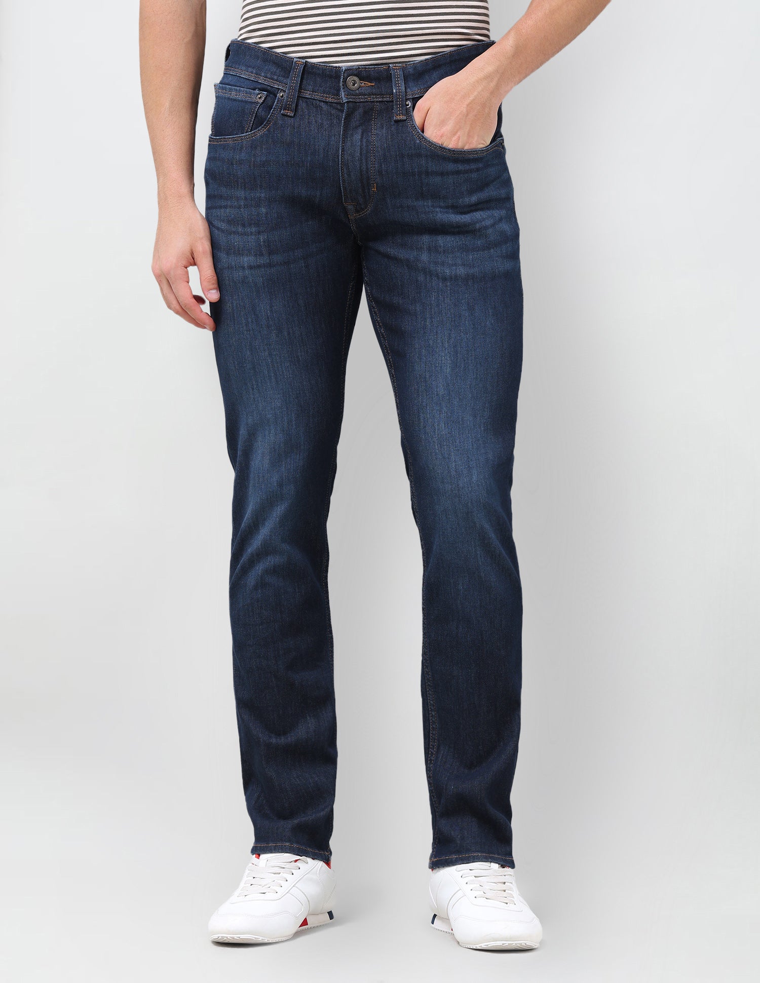 Brandon Slim-Tapered Fit Blue Jeans Mid Blue - U.S. Polo Assn. India | Large