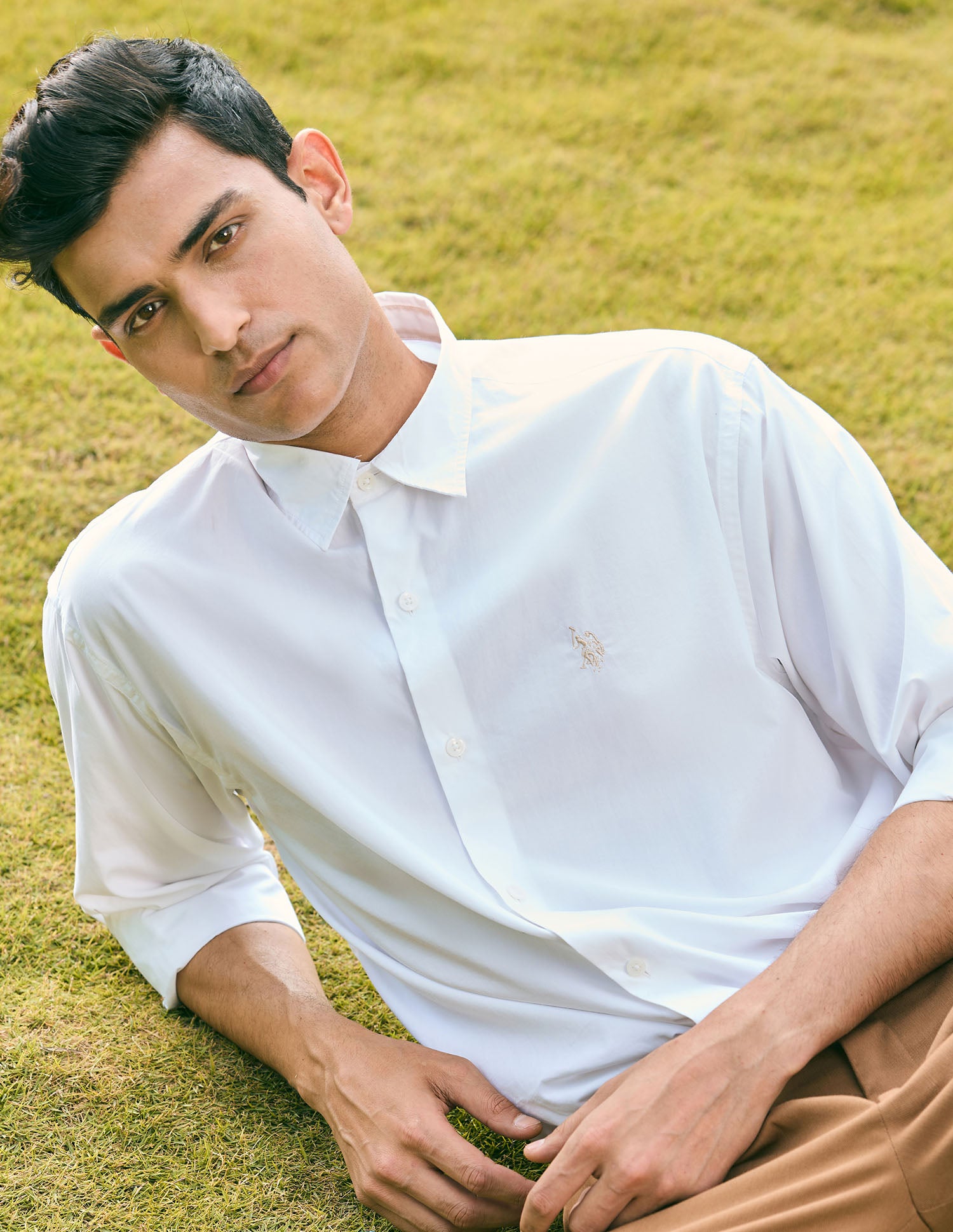 Pacho X Vertical Striped Tailored Fit Shirt White - U.S. POLO ASSN. | Large