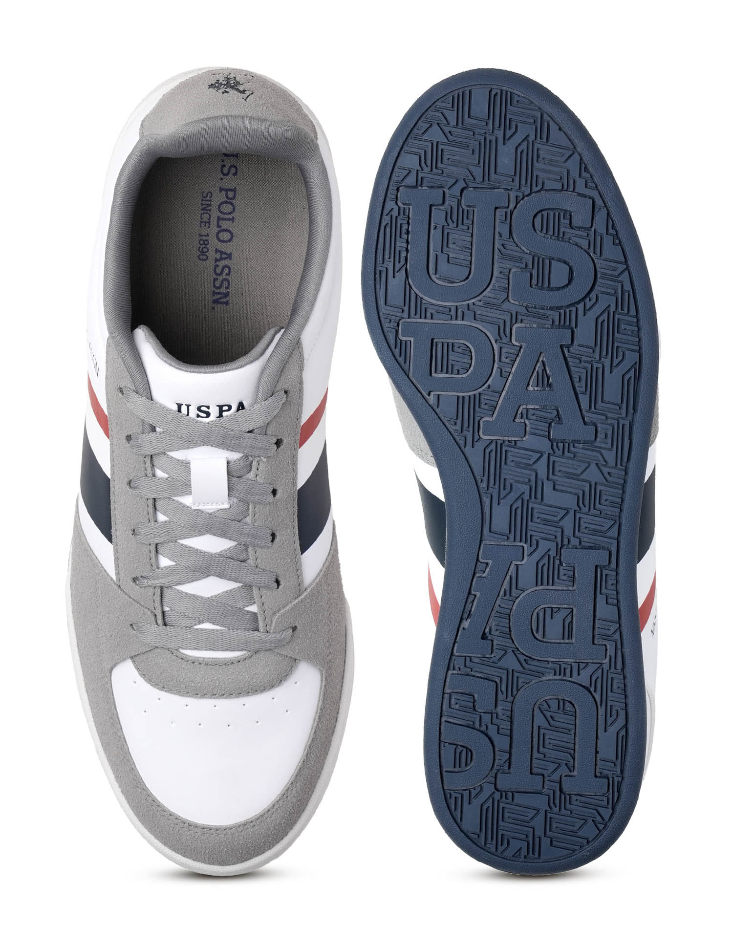Men Roger Colourblocked Sneakers White - U.S. Polo Assn. India | Large