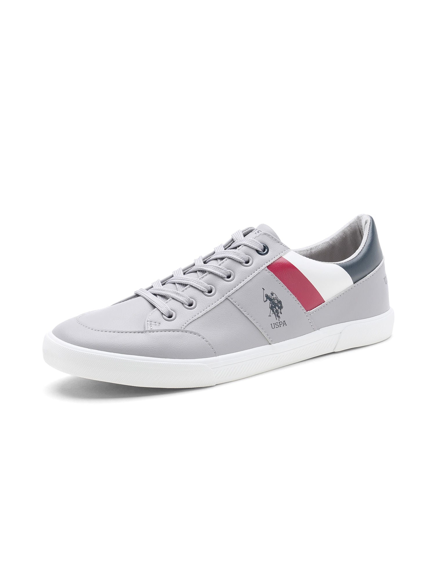 Men Brand Stripe Aspen Sneakers Grey - U.S. Polo Assn. India | Large
