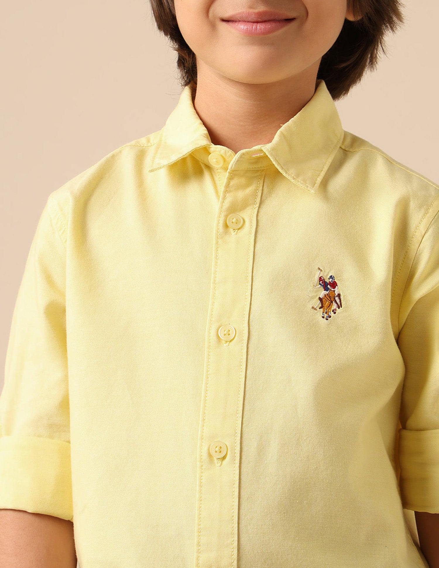 Boys Solid Oxford Shirt Yellow - U.S. POLO ASSN. | Large