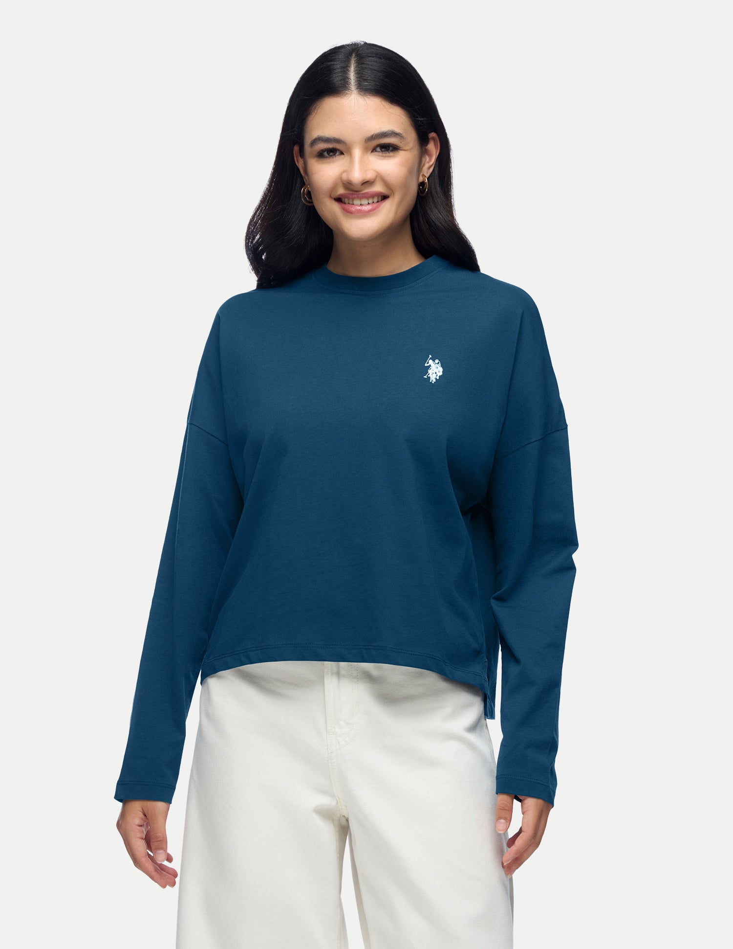Solid Regular Fit T-Shirt Teal - U.S. Polo Assn. India | Large