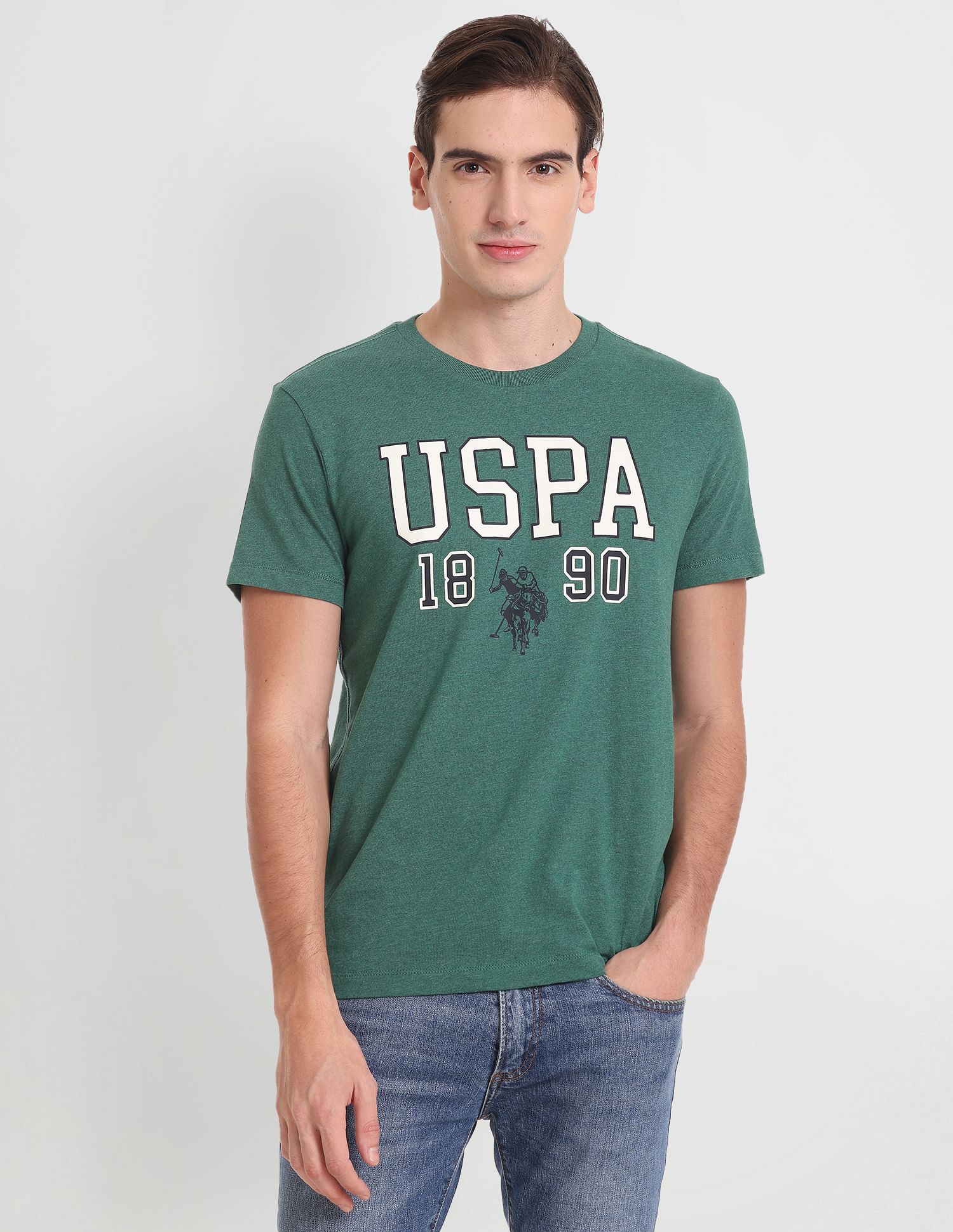 Varsity Logo Heathered T-Shirt – U.S. Polo Assn. India