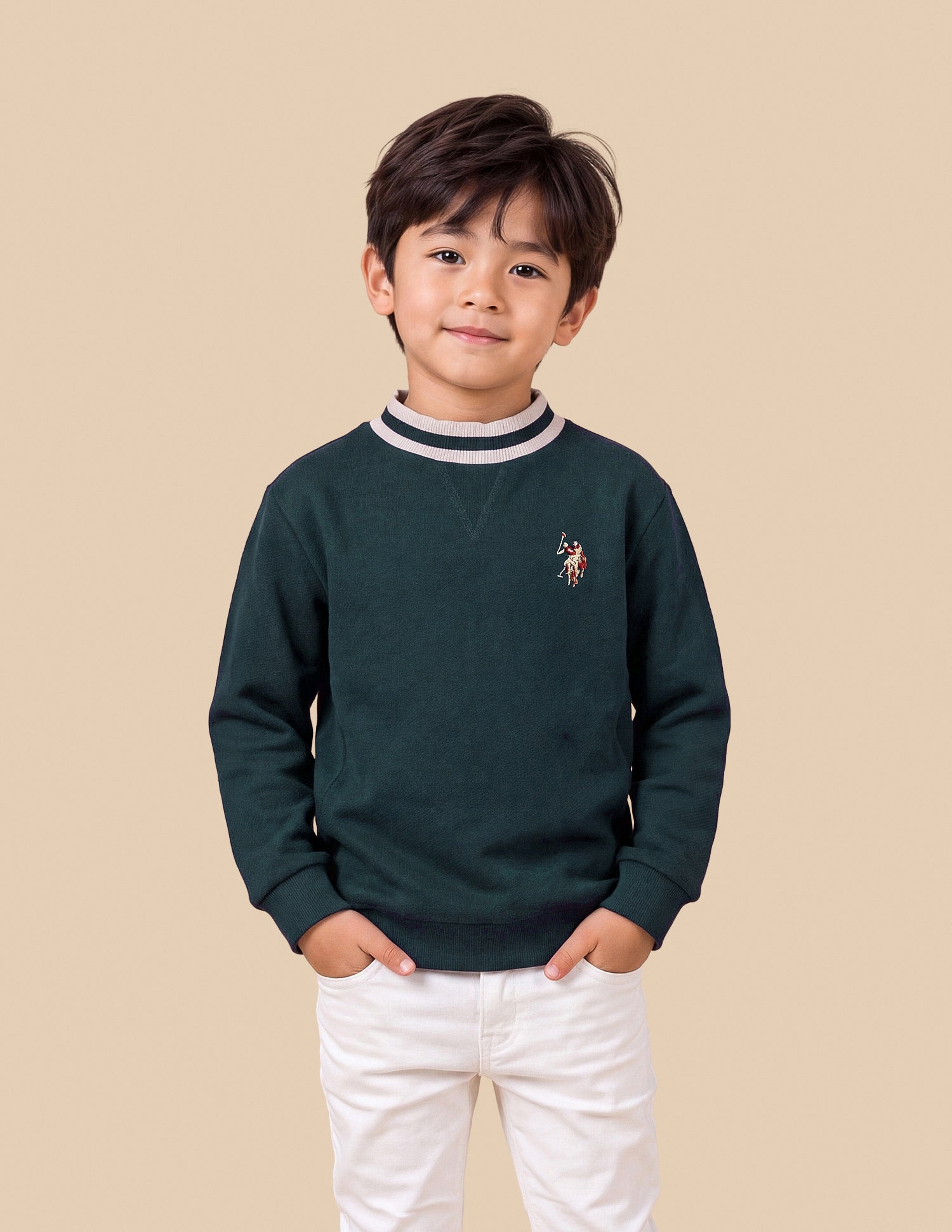 Solid Regular Fit Sweatshirt Navy - U.S. Polo Assn. India | Large