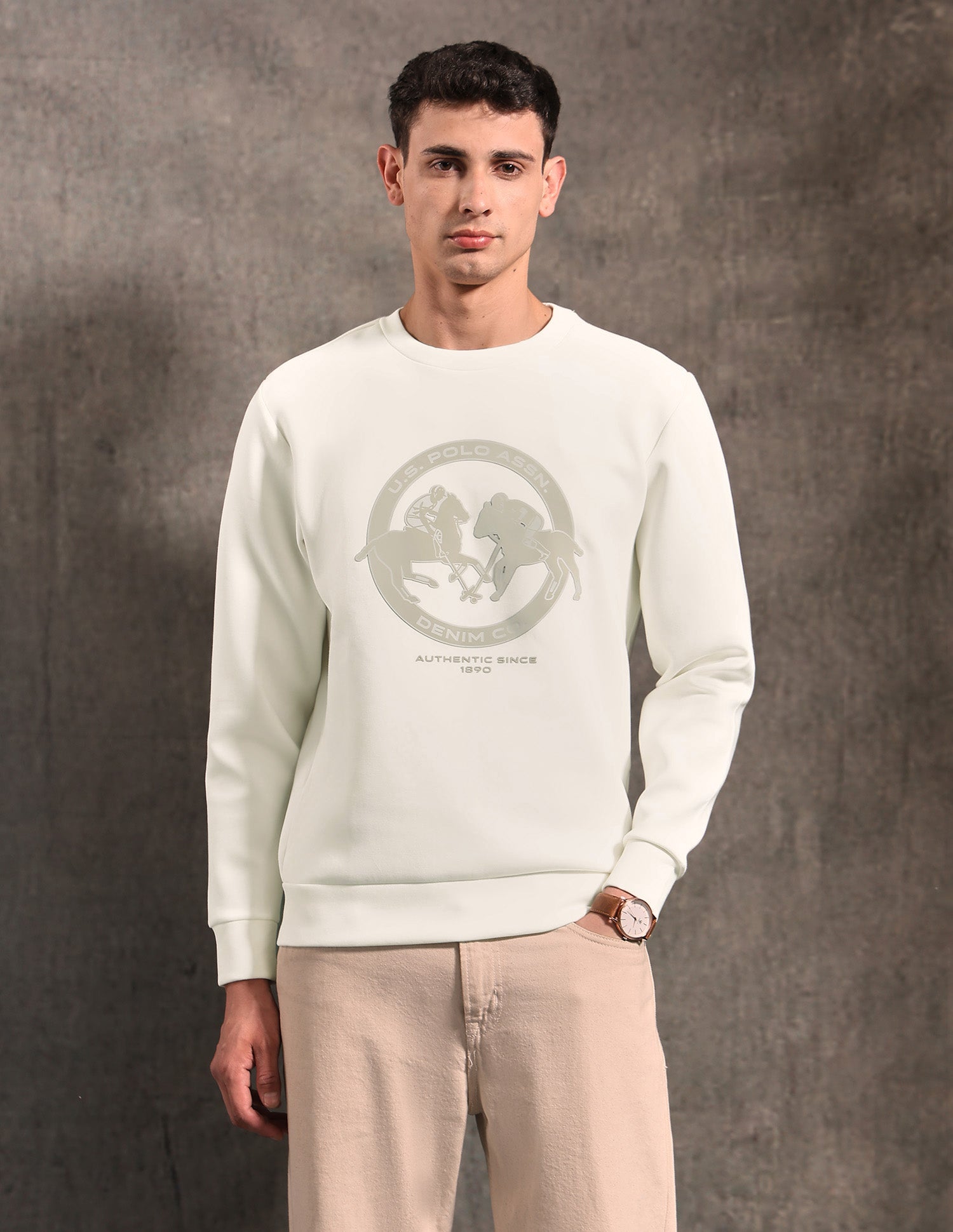 Black & Gold Regular Fit Sweatshirt Stone - U.S. POLO ASSN. | Large