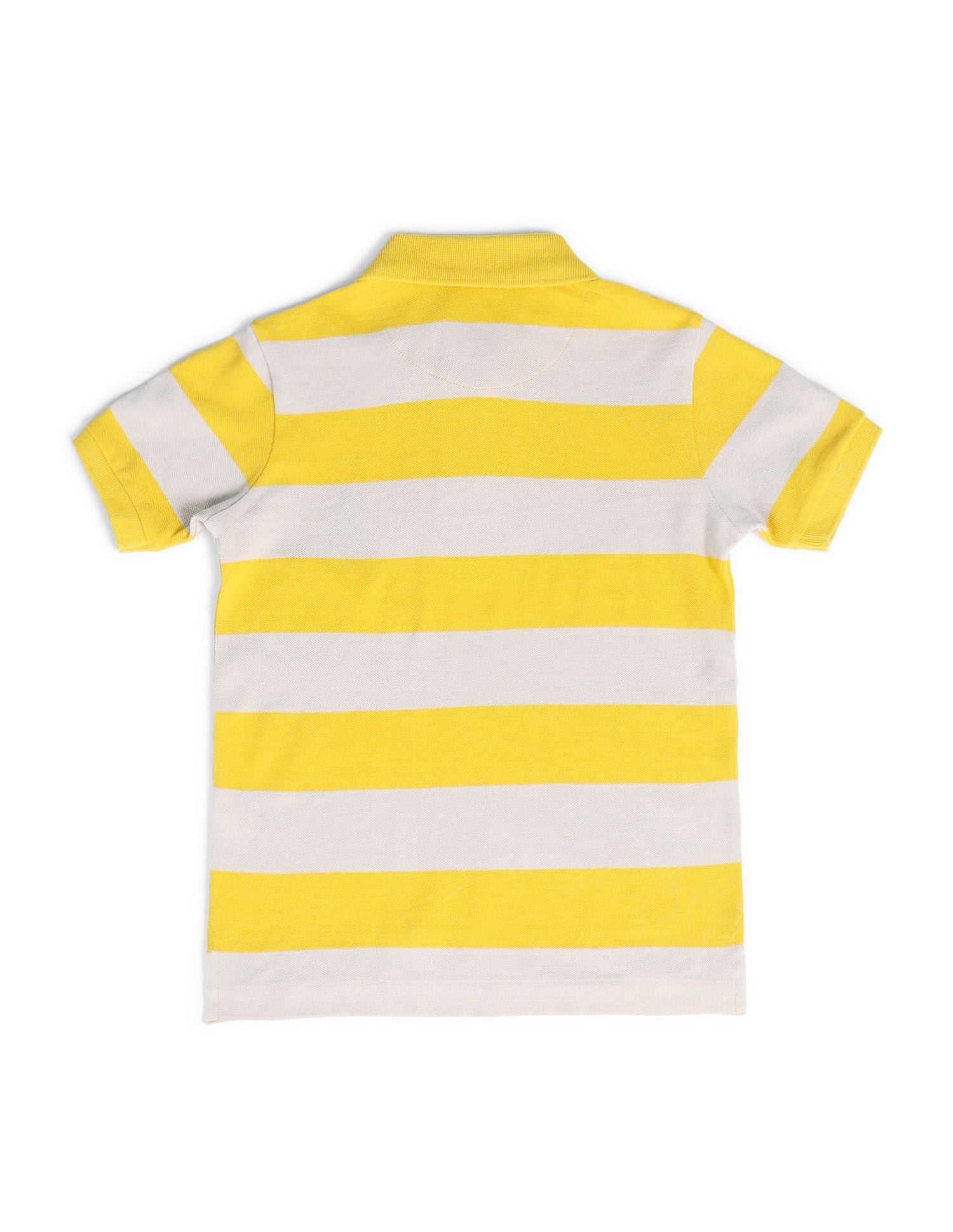 Boys Horizontal Stripes Polo Shirt Mustard - U.S. POLO ASSN. | Large