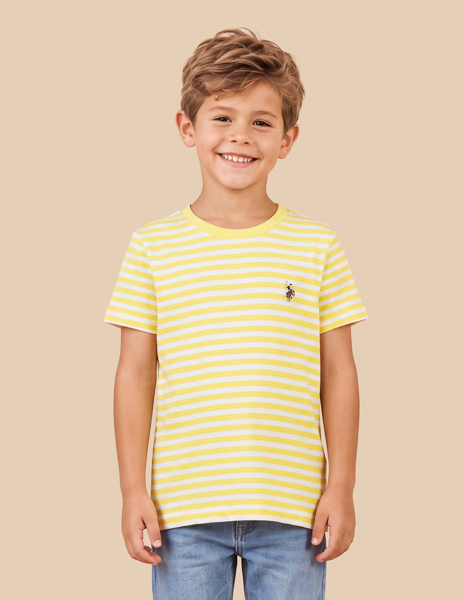 Horizontal Striped Regular Fit T-Shirt Yellow - U.S. Polo Assn. India | Large